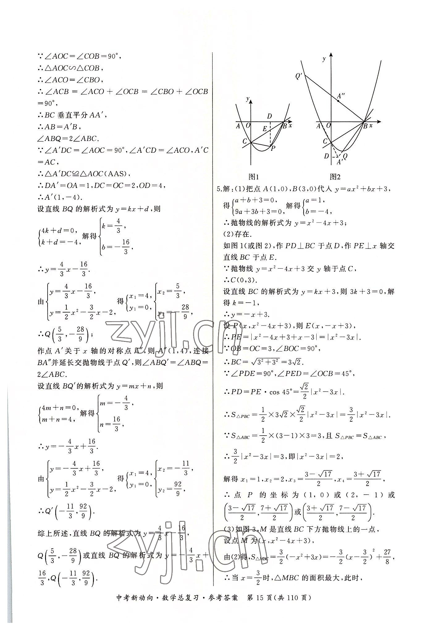 2022年中考新動向數(shù)學(xué) 參考答案第15頁