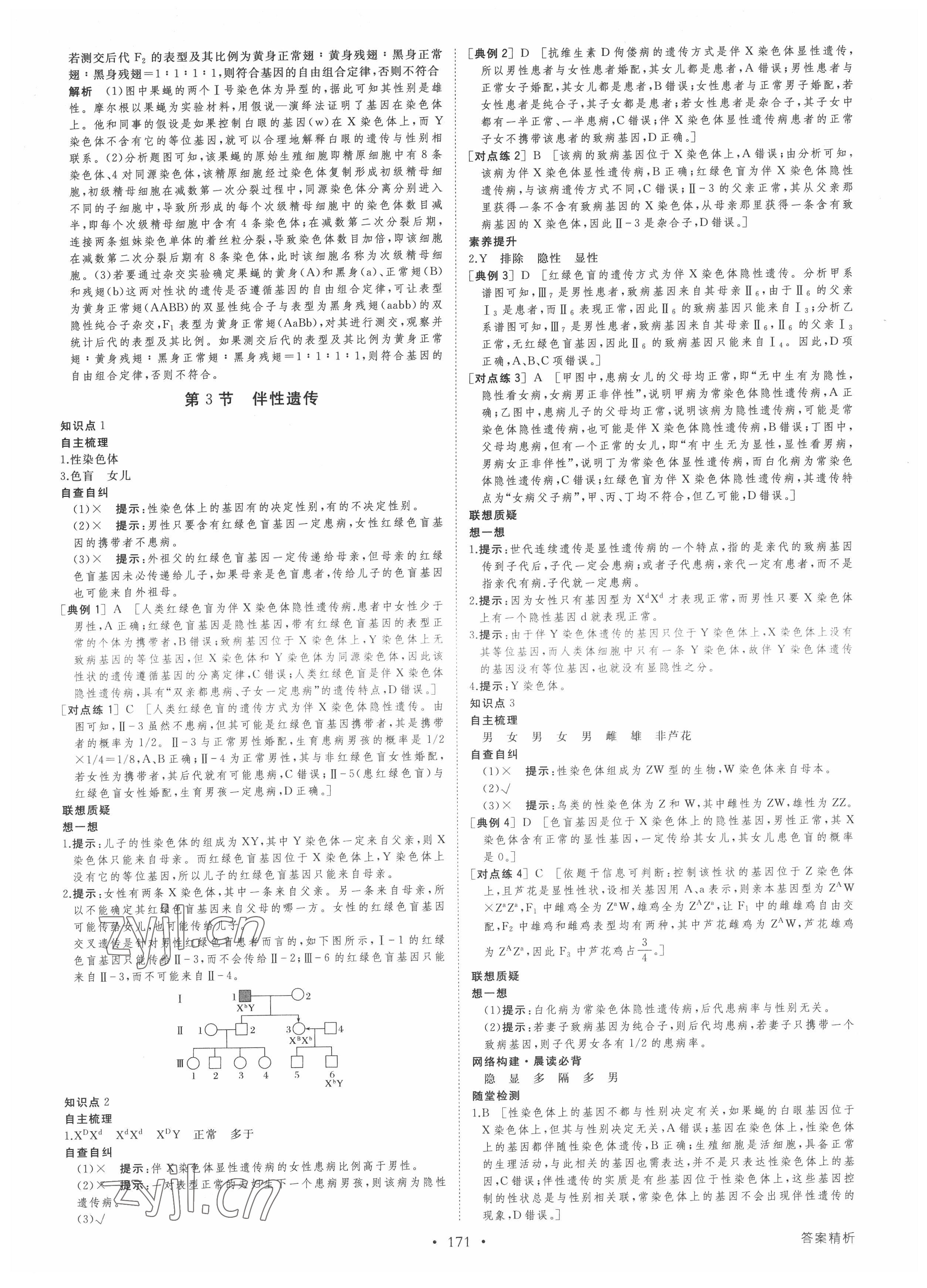 2022年創(chuàng)新設(shè)計創(chuàng)新課堂生物必修2遺傳與進化人教版 參考答案第7頁