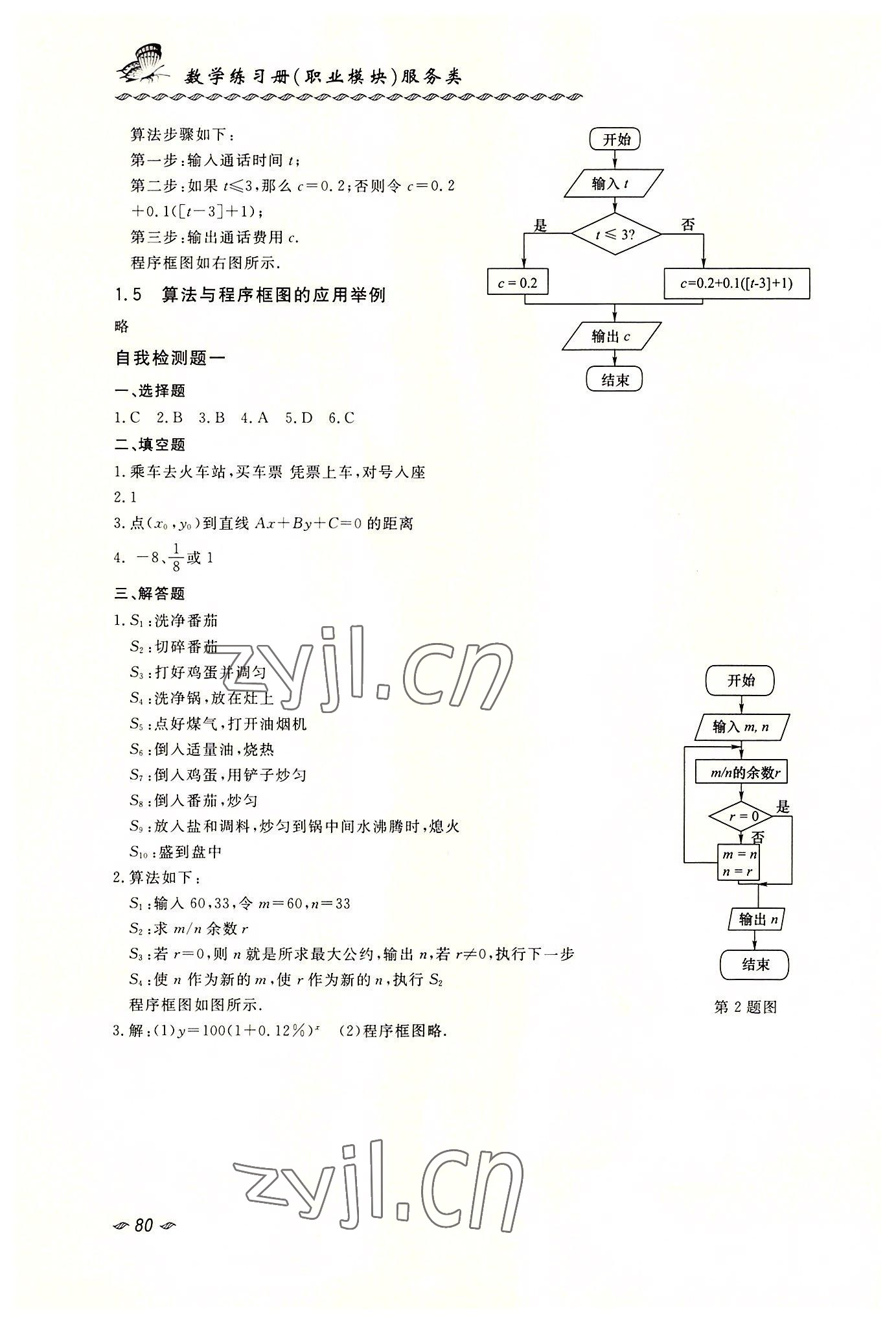 2022年数学练习册职业模块西北工业大学出版社服务类&nbsp;第4页
