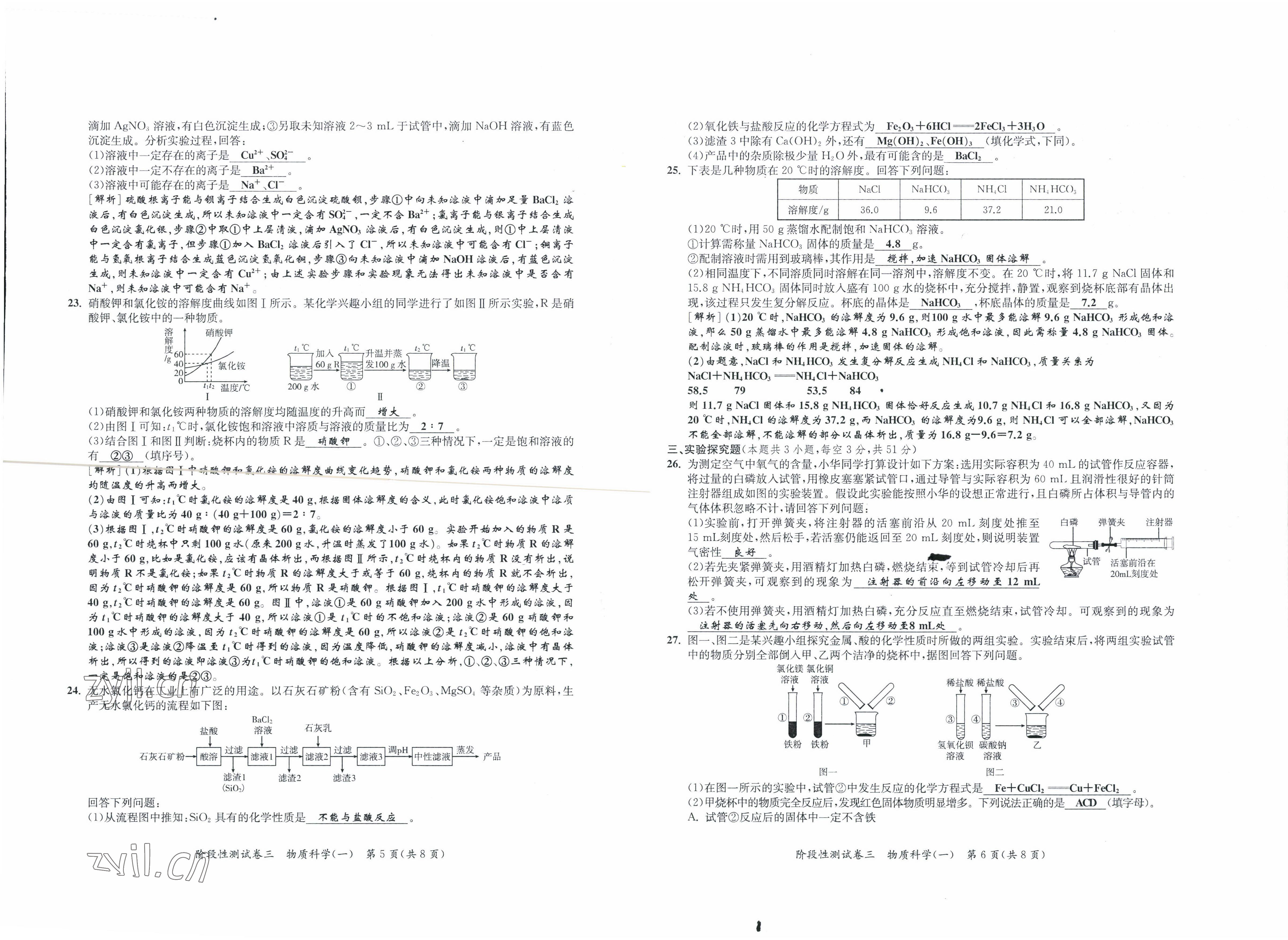 2022年中考復(fù)習(xí)全景解讀科學(xué)華師大版 參考答案第11頁