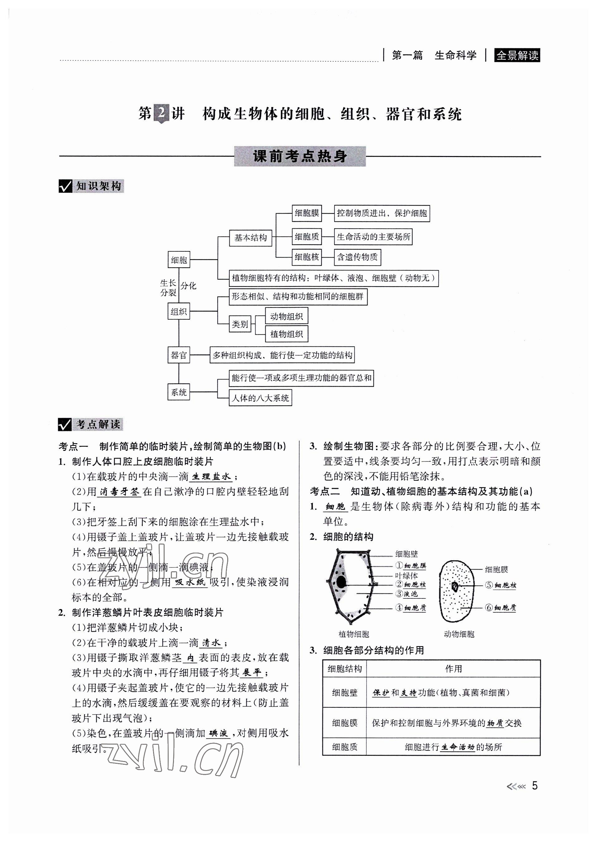 2022年中考復(fù)習(xí)全景解讀科學(xué)華師大版 參考答案第5頁