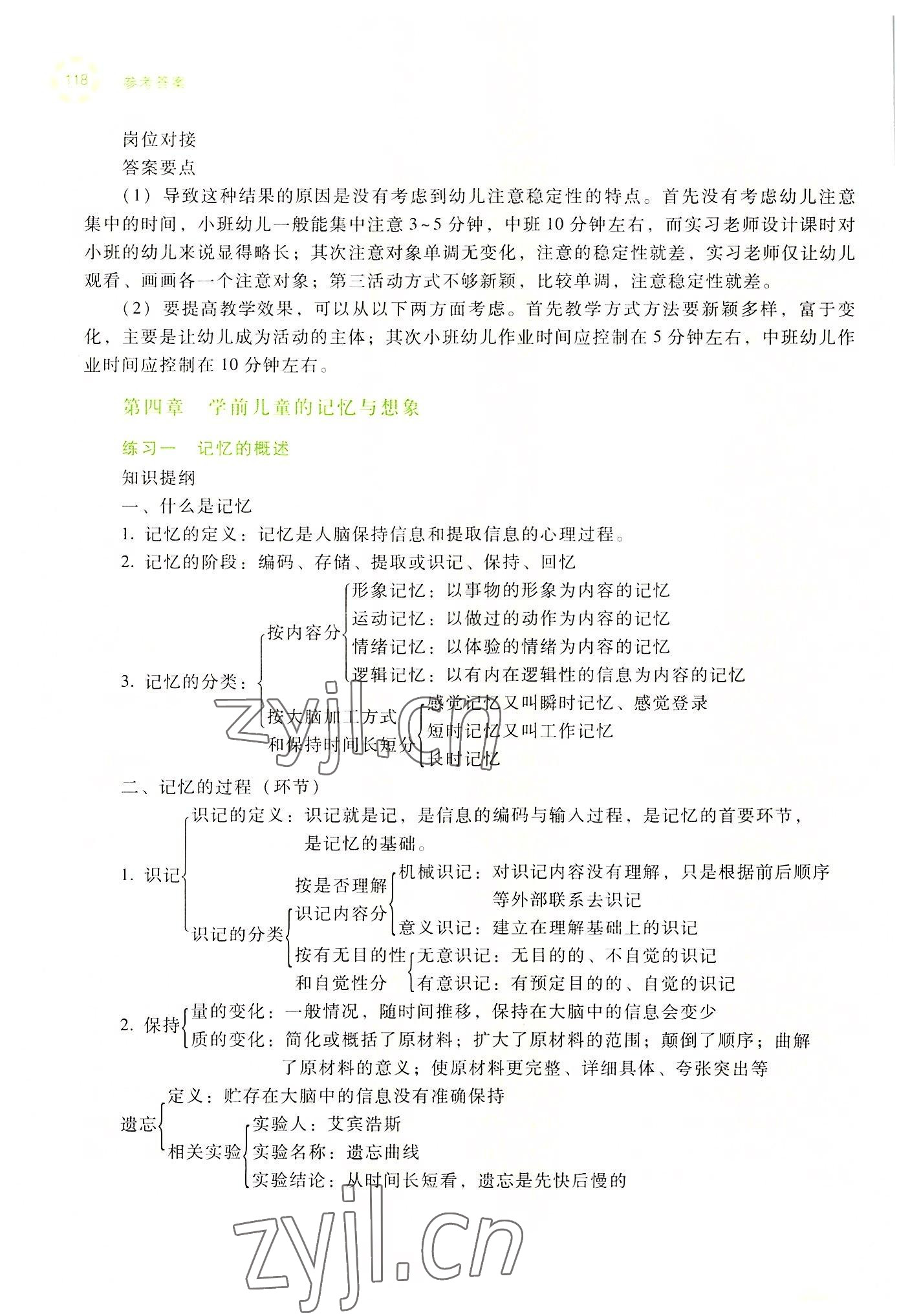 2022年學(xué)前兒童發(fā)展心理練習(xí)冊(cè)高等教育出版社中職&nbsp;參考答案第16頁(yè)