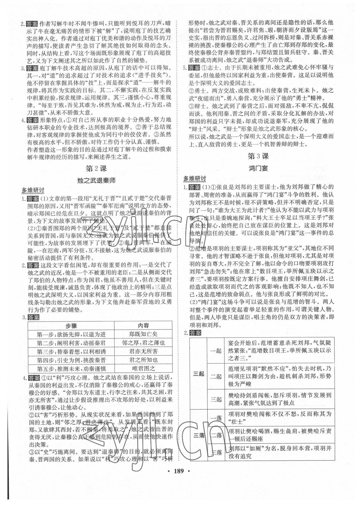 2022年狀元橋優(yōu)質(zhì)課堂高中語文必修下冊人教版 參考答案第2頁