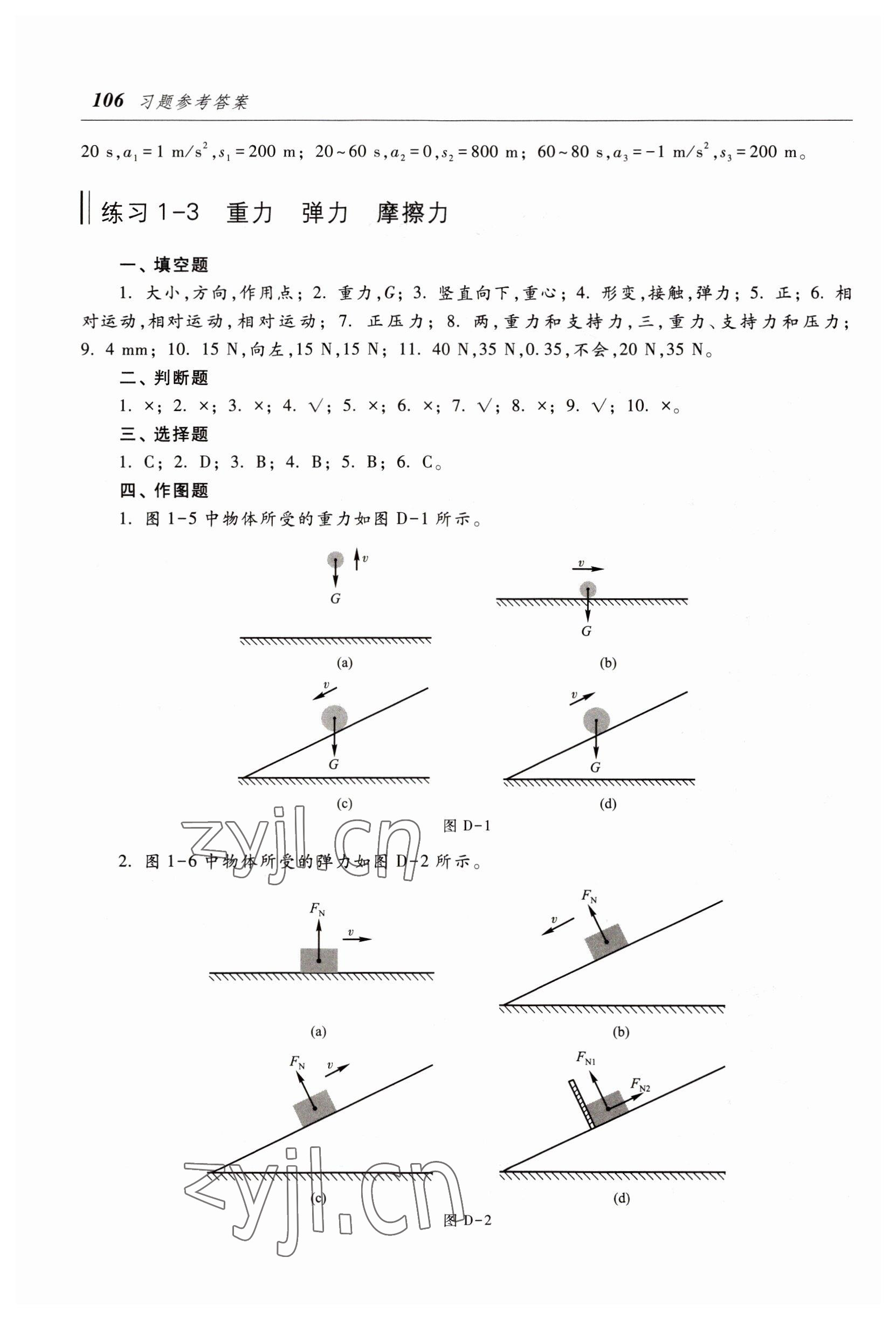 2022年物理練習(xí)冊(cè)高等教育出版社中職物理第三版高教版 參考答案第2頁