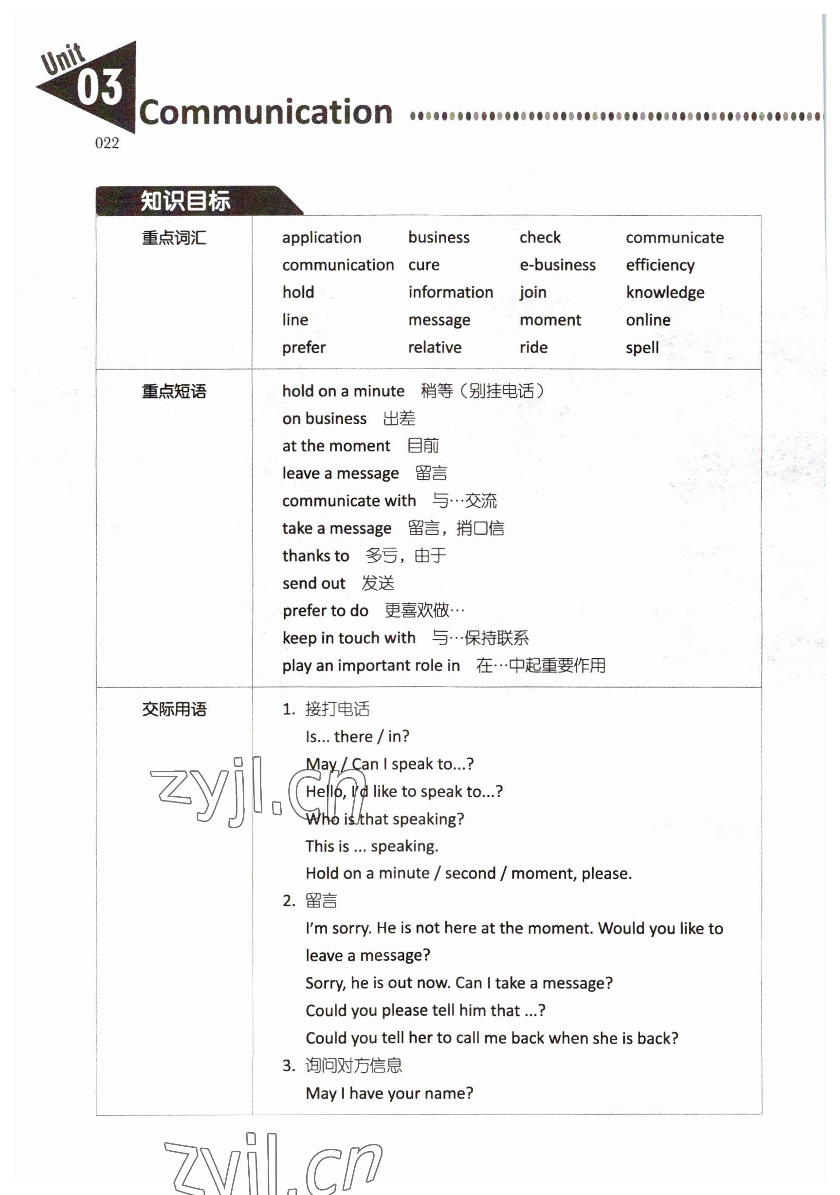 2022年中職課本高等教育出版社中職英語(yǔ) 參考答案第22頁(yè)