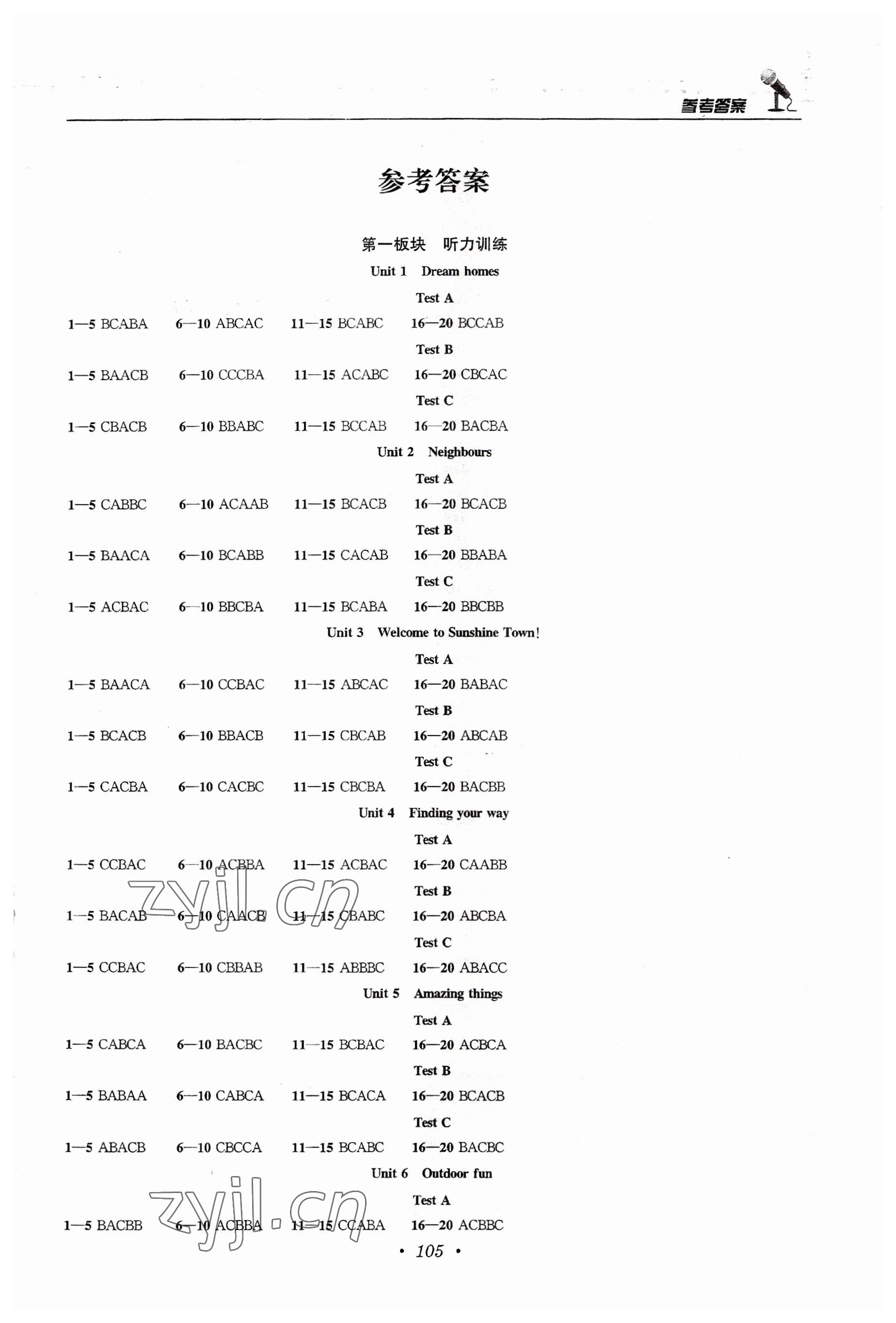 2022年初中英語聽力訓(xùn)練人機(jī)對話七年級下冊譯林版 參考答案第1頁