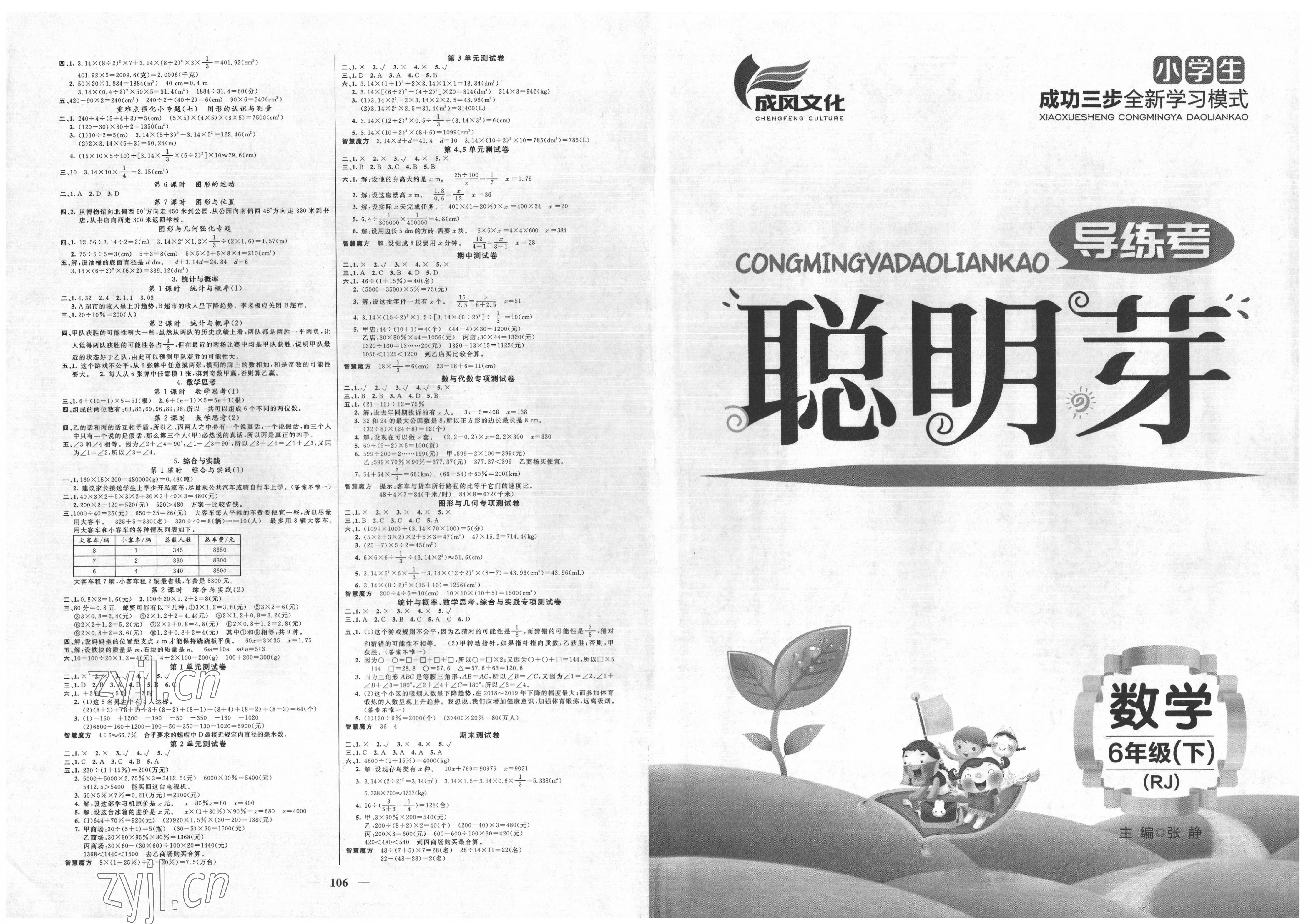 2022年聪明芽导练考六年级数学下册人教版 第2页