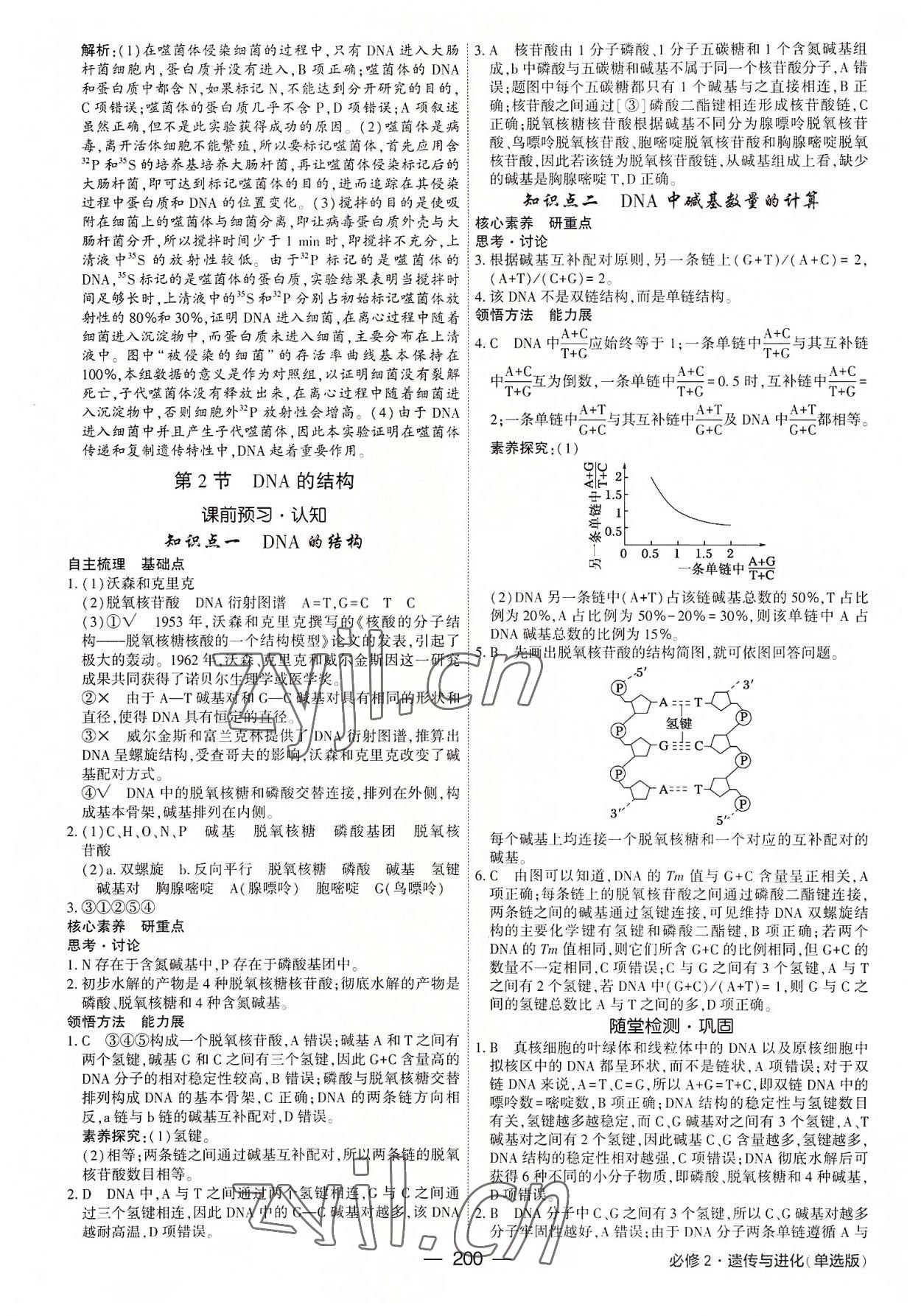 2022年紅對勾講與練高中生物必修2人教版 參考答案第12頁