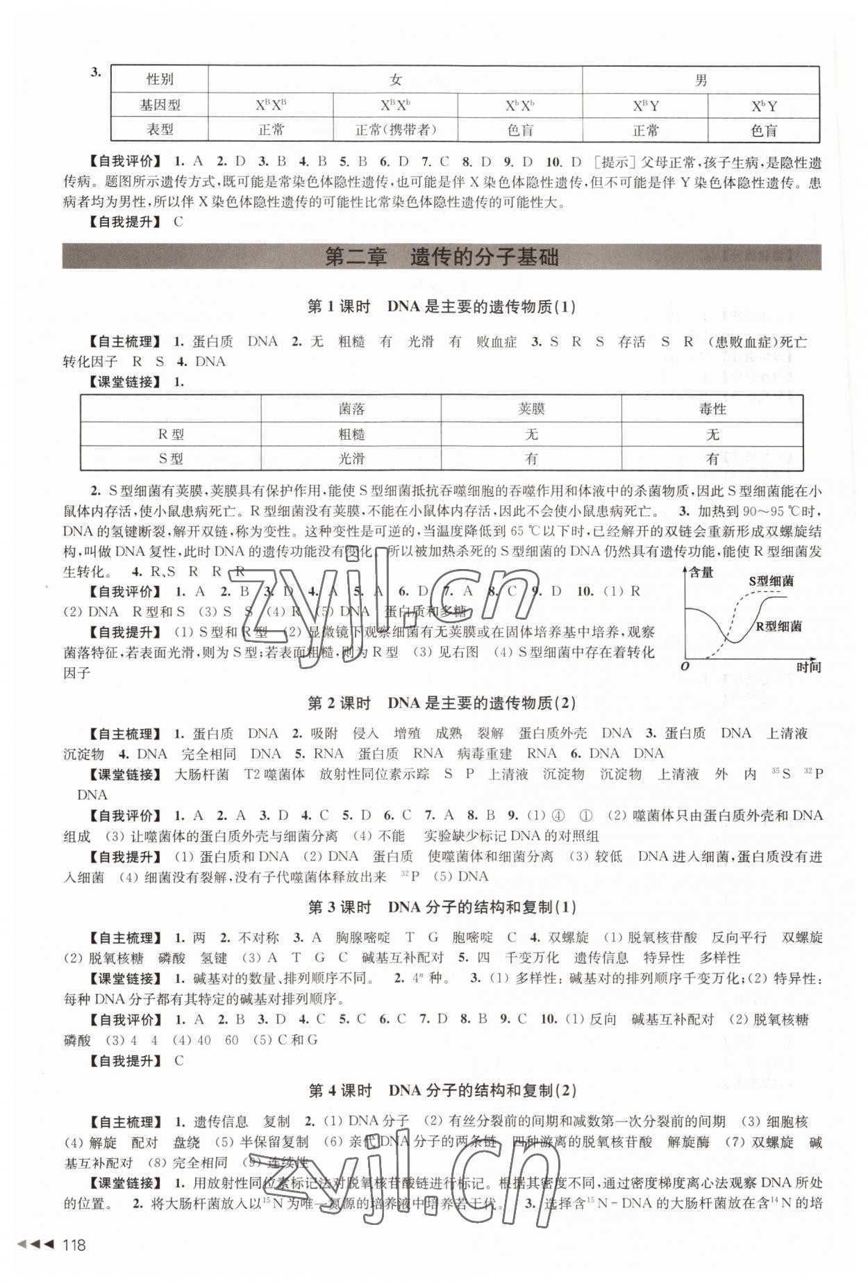 2022年課課練高中生物必修2遺傳與進(jìn)化 參考答案第3頁(yè)