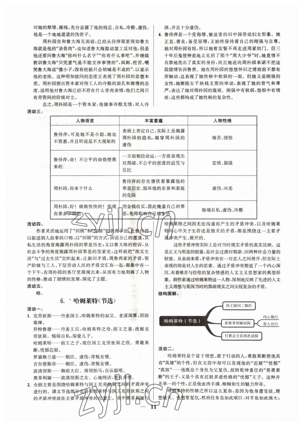 2022年活動(dòng)單導(dǎo)學(xué)課程高中語(yǔ)文必修下冊(cè) 第11頁(yè)