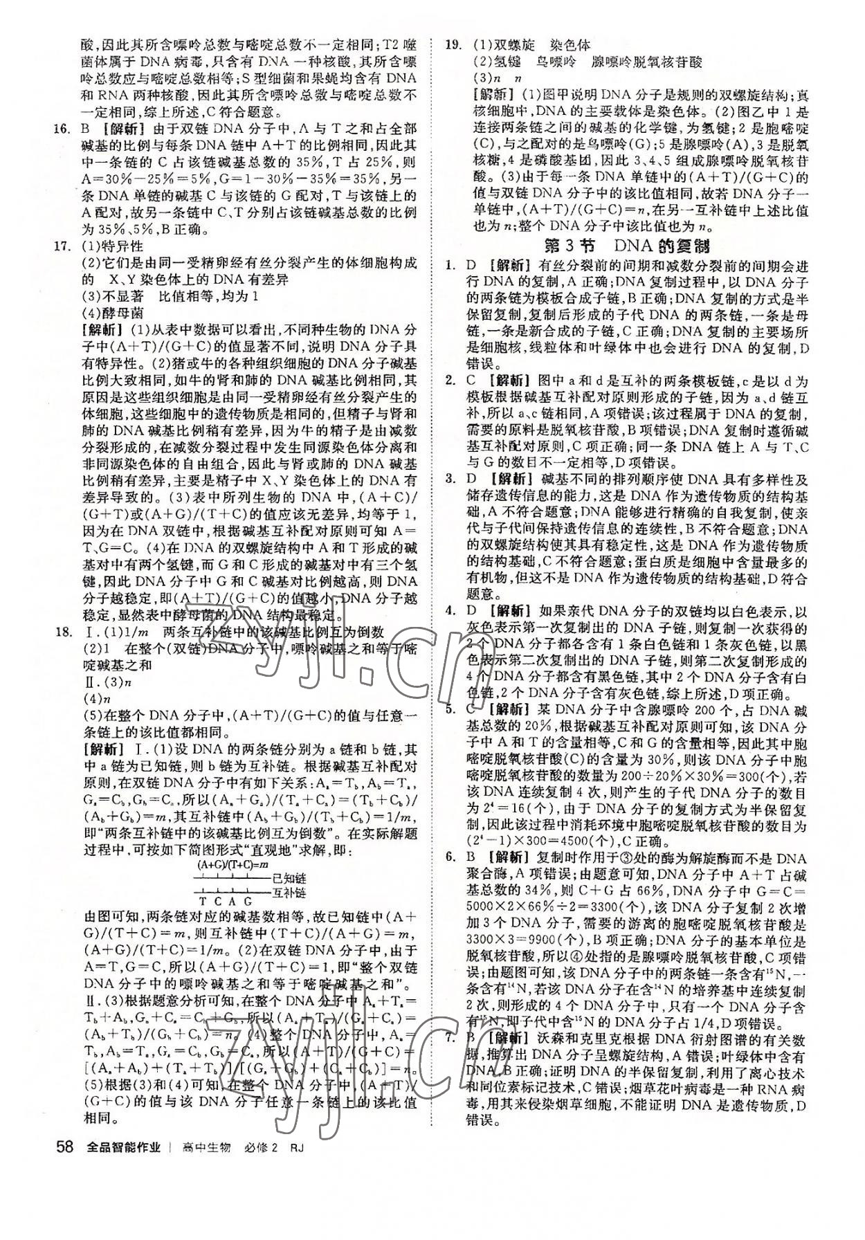2022年全品智能作業(yè)高中生物必修2人教版 第14頁(yè)