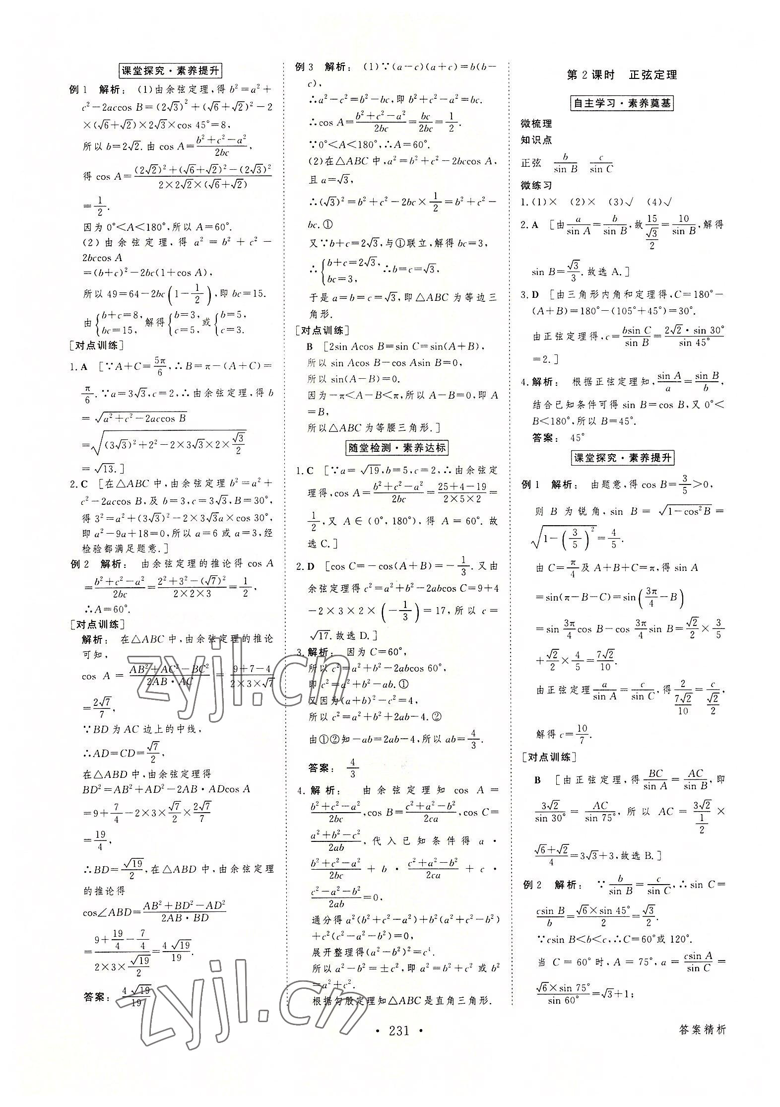 2022年金版新學(xué)案高中數(shù)學(xué)必修第二冊人教版 參考答案第10頁