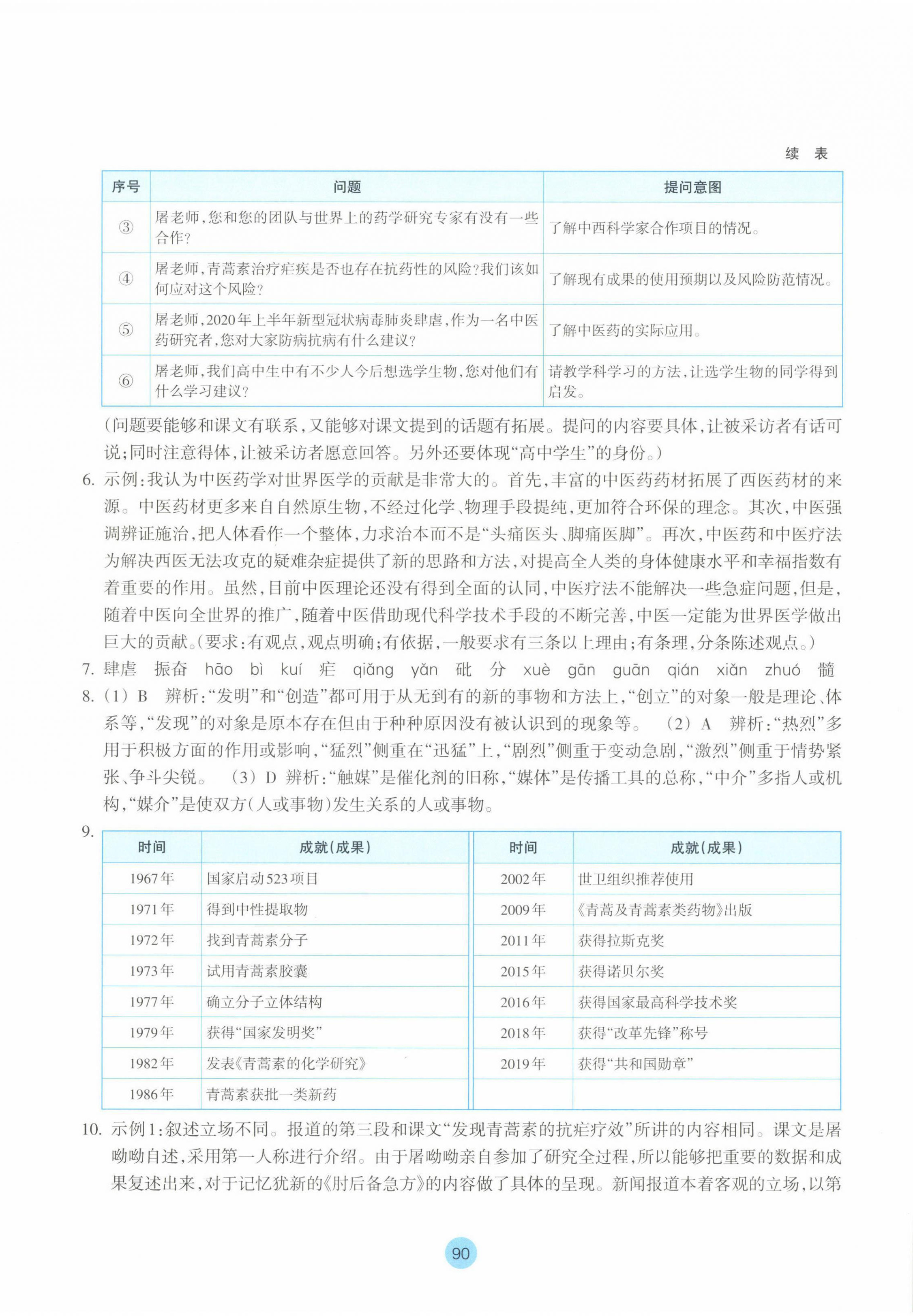 2022年作業(yè)本浙江教育出版社高中語(yǔ)文必修下冊(cè) 參考答案第10頁(yè)