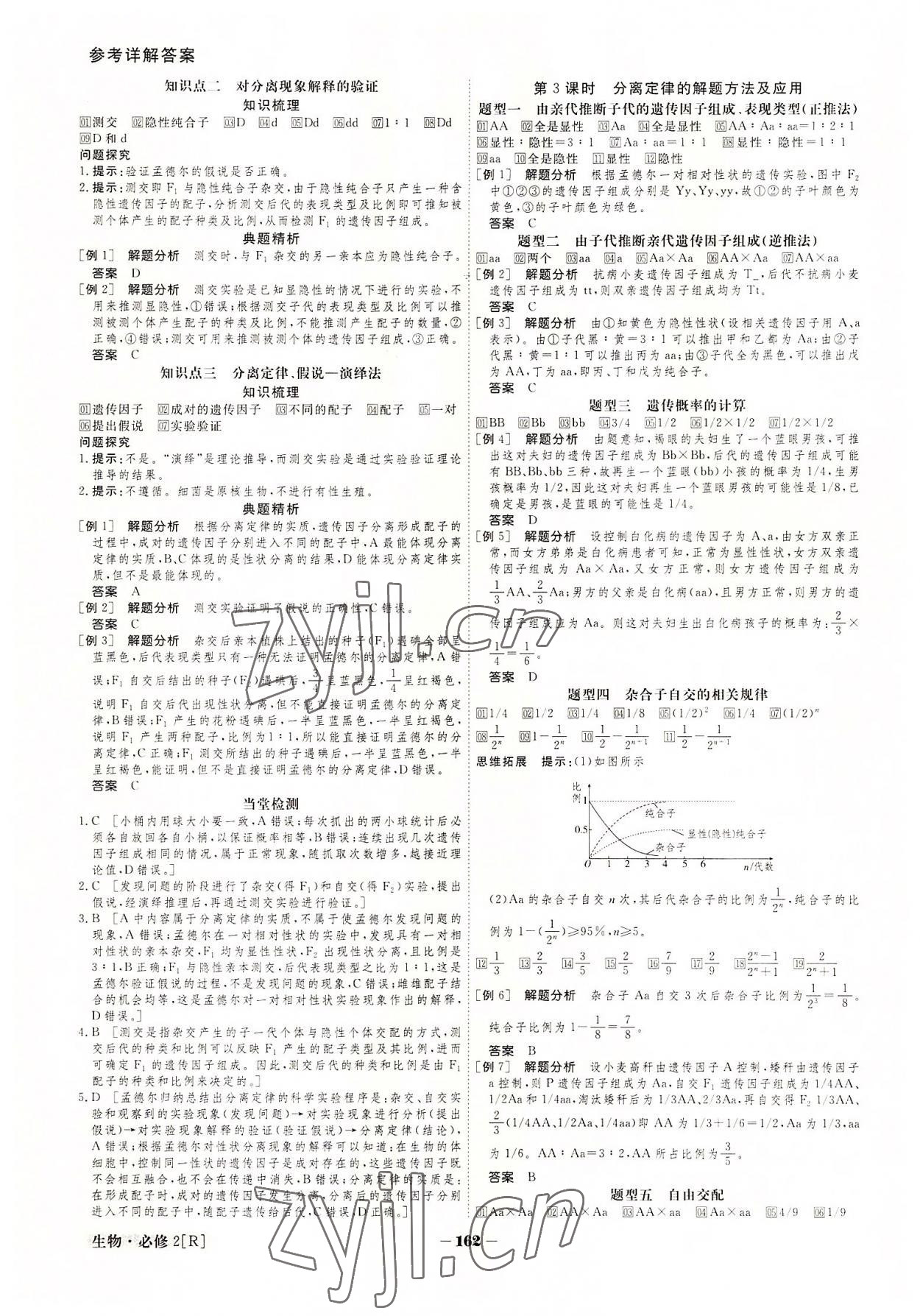 2022年金版教程高中新課程創(chuàng)新導(dǎo)學(xué)案生物必修2 參考答案第2頁(yè)