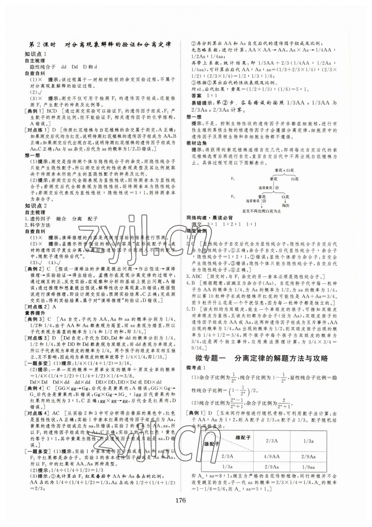 2022年新校園雙成新學案生物必修2人教版 參考答案第2頁