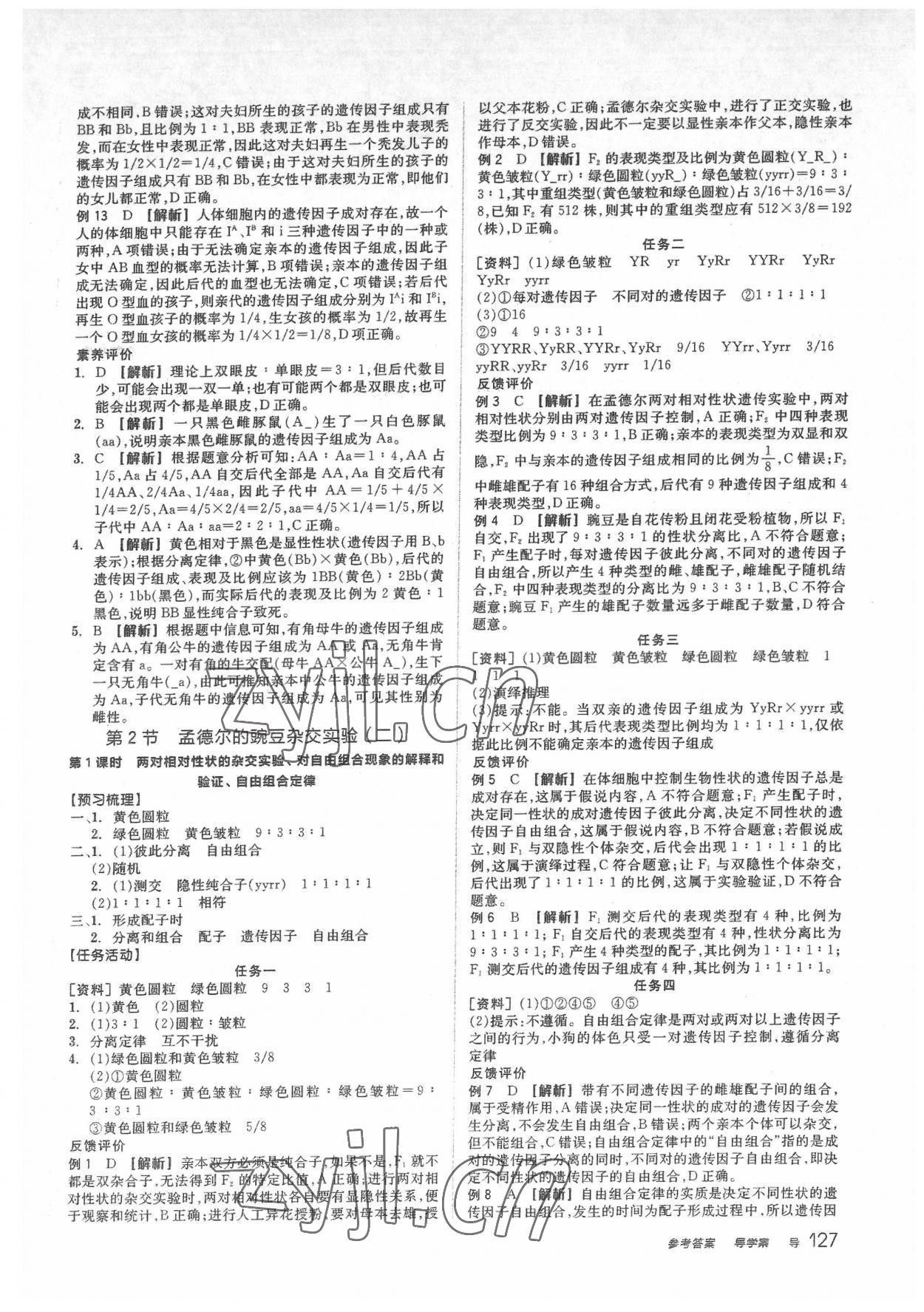 2022年全品學練考高中生物必修2人教版 第3頁