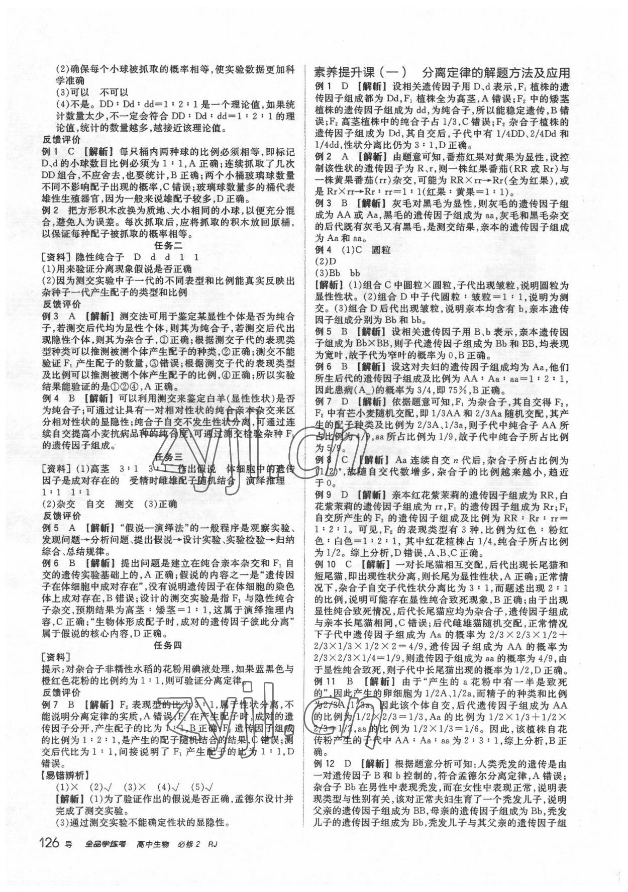 2022年全品學練考高中生物必修2人教版 第2頁