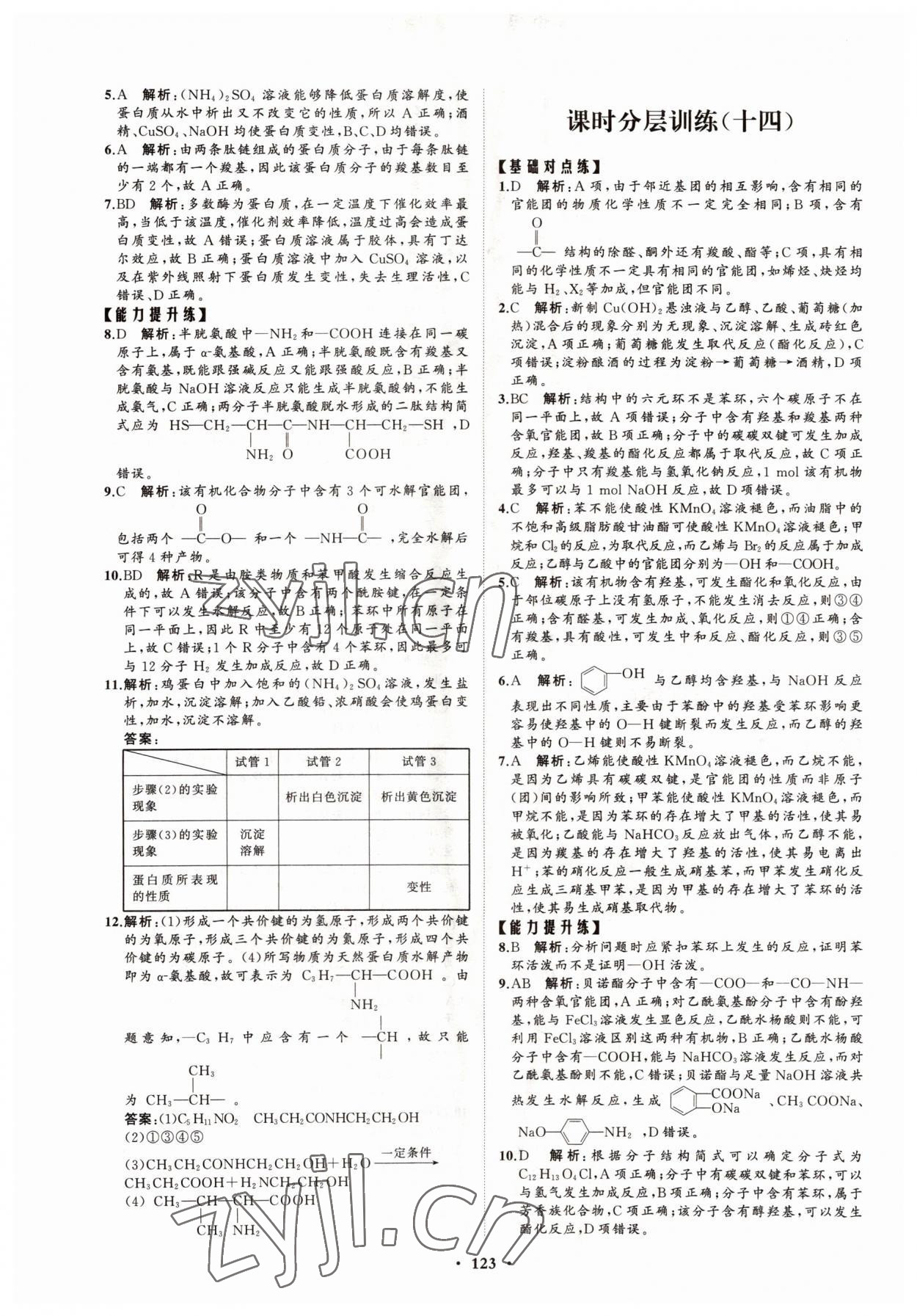 2022年高中同步練習(xí)冊(cè)分層檢測(cè)卷化學(xué)選擇性必修3魯科版 參考答案第11頁(yè)