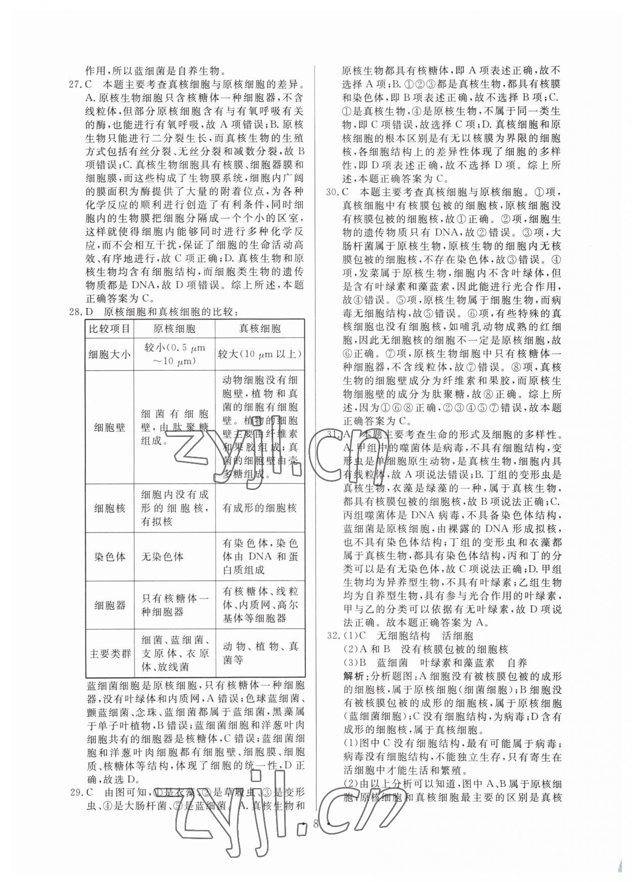 2022年新高中學(xué)業(yè)水平考試高中生物全一冊(cè)人教版 參考答案第8頁(yè)