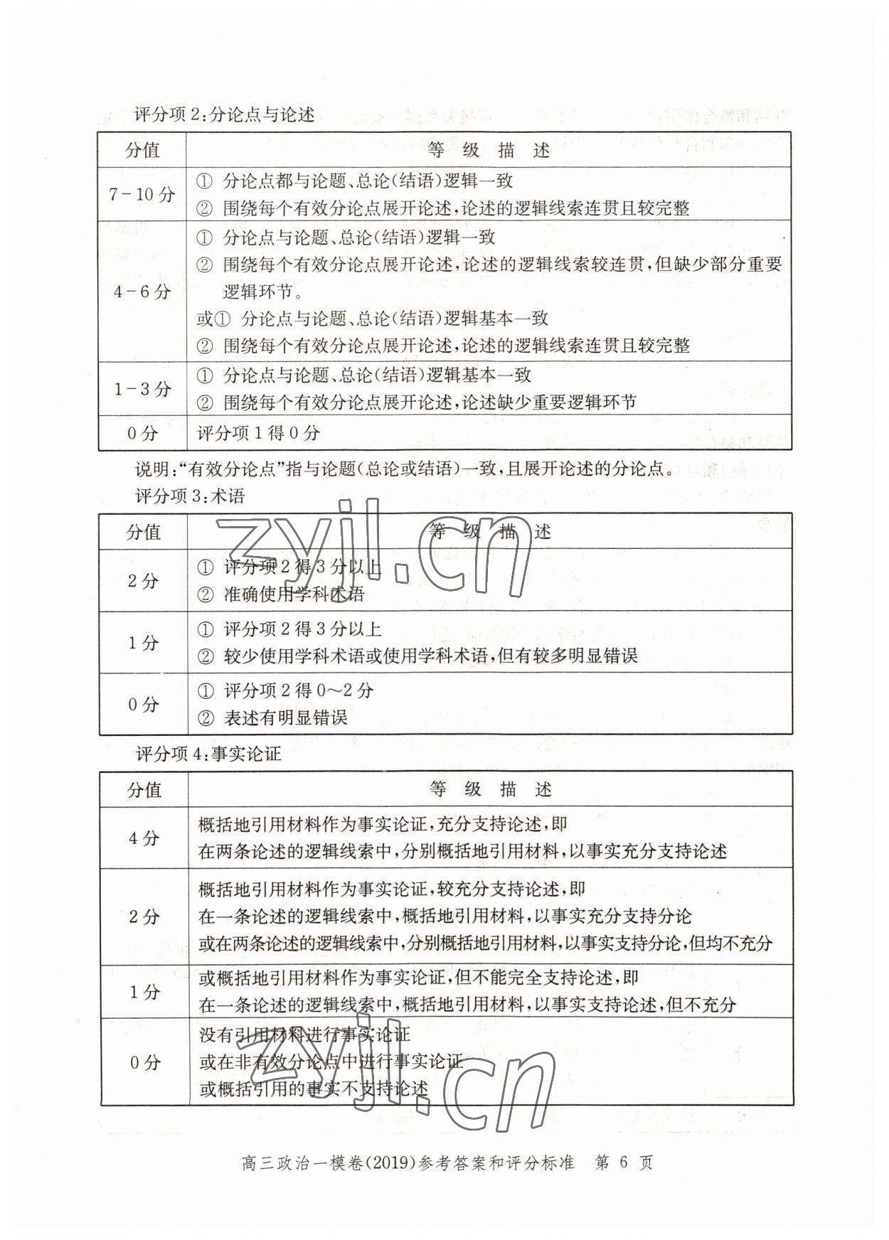 2022年文化課強化訓練政治2019版 參考答案第6頁