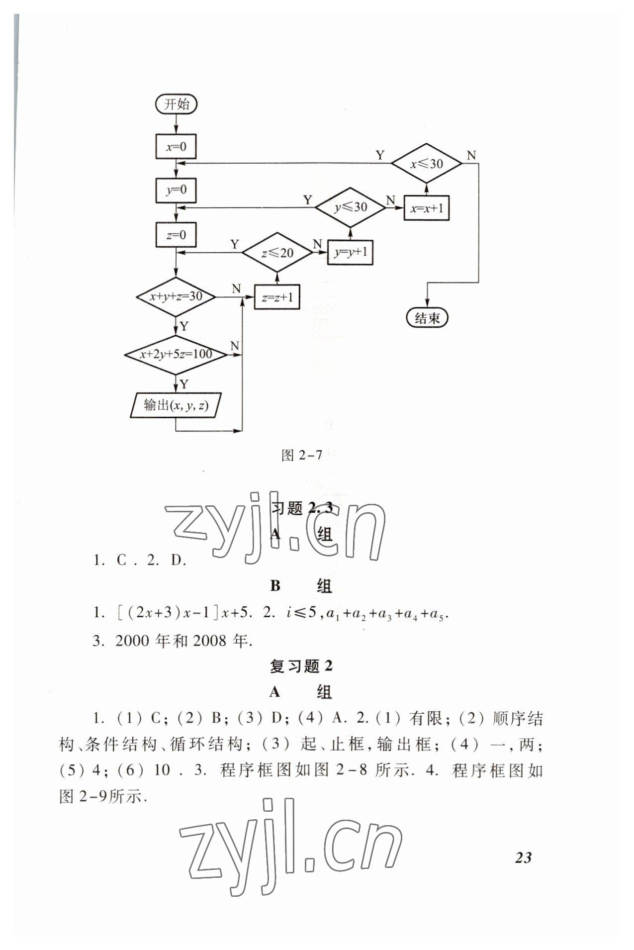 2022年職業(yè)模塊高等教育出版社中職數(shù)學(xué)高教版 參考答案第23頁