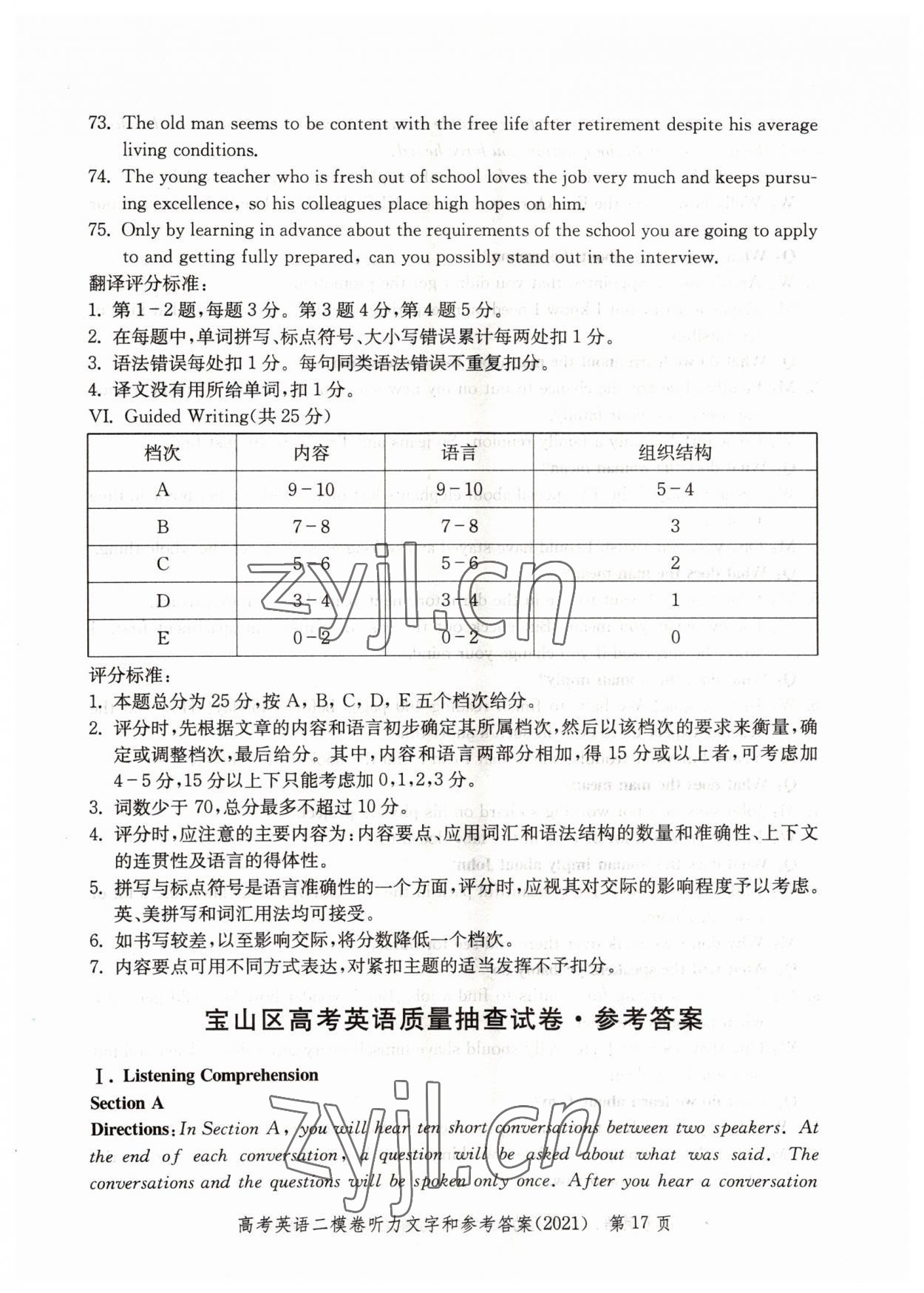 2022年走向成功英語高考2021 參考答案第17頁