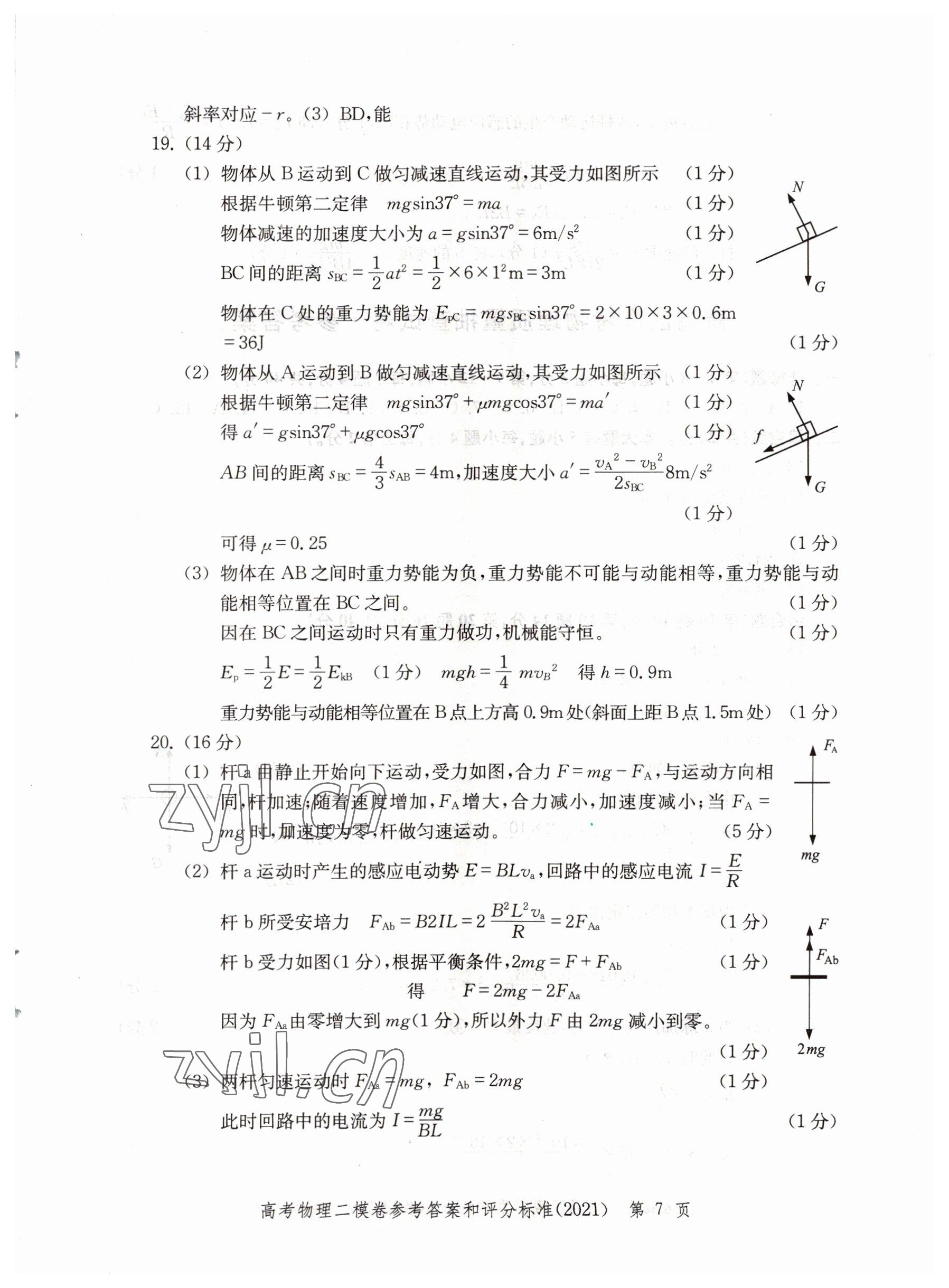 2022年走向成功物理高考2021 參考答案第7頁