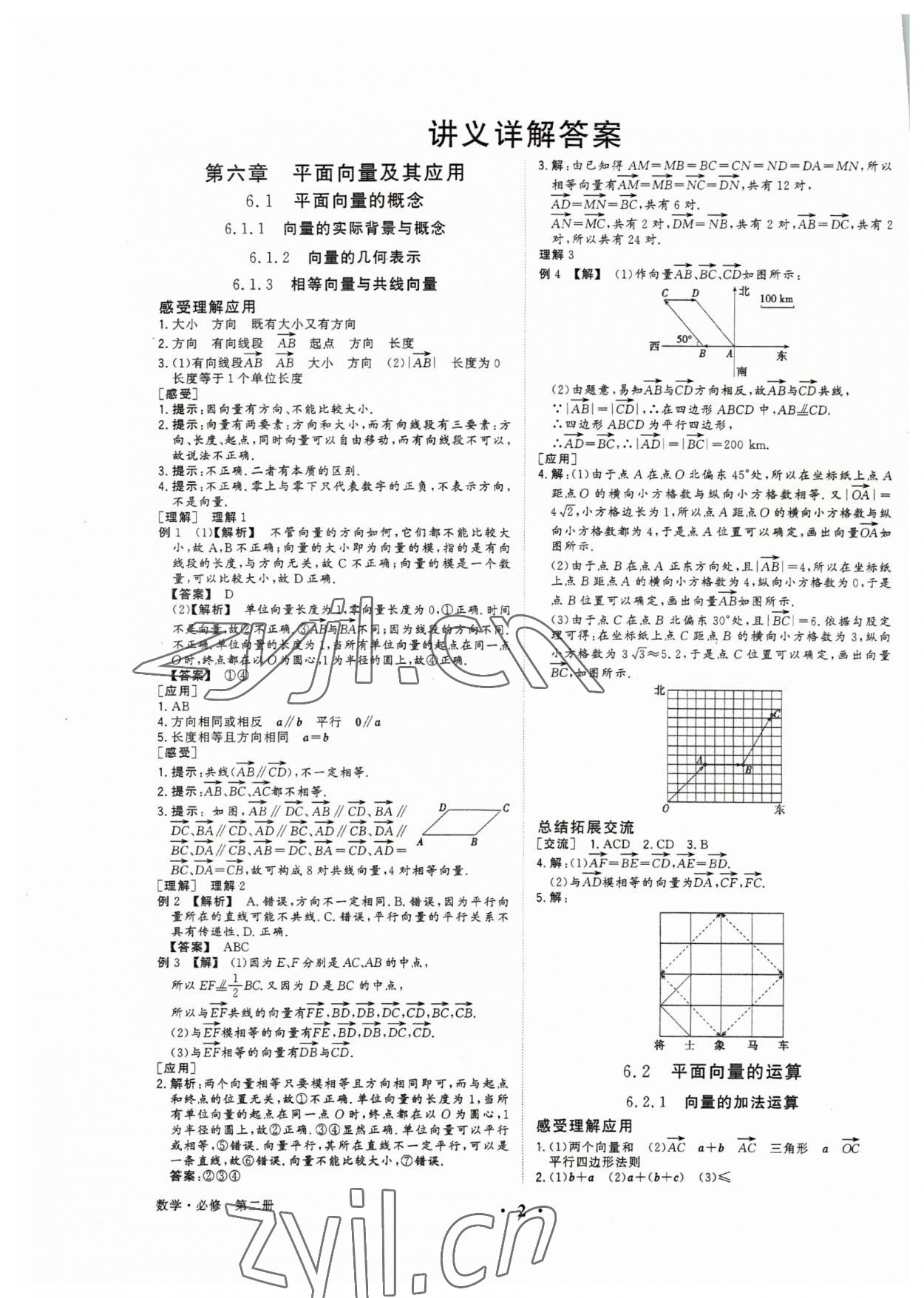 2022年高考領(lǐng)航高中同步核心輔導(dǎo)與測評數(shù)學(xué)必修第二冊 參考答案第1頁