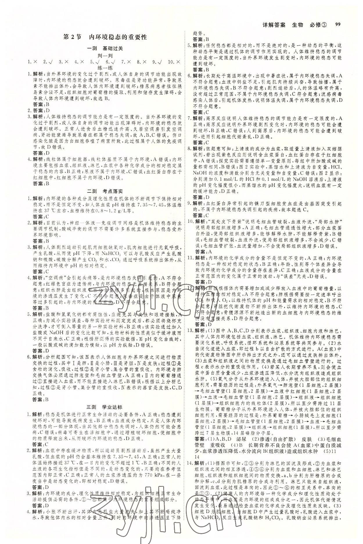 2022年试吧大考卷45分钟课时作业与单元测试卷生物必修3人教版 第2页