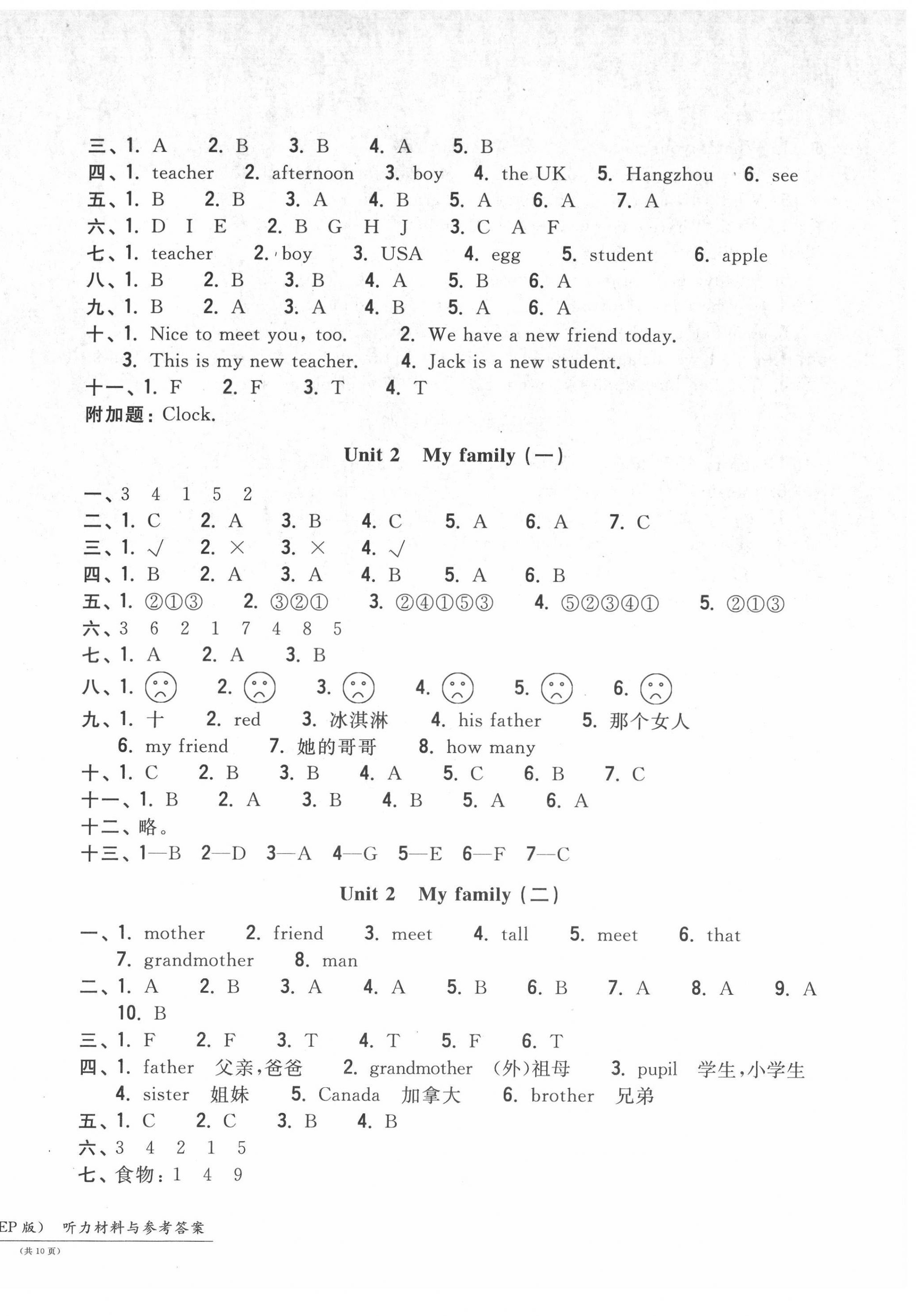 2022年一卷一練單元同步測(cè)試卷三年級(jí)英語(yǔ)下冊(cè)人教PEP版 第2頁(yè)