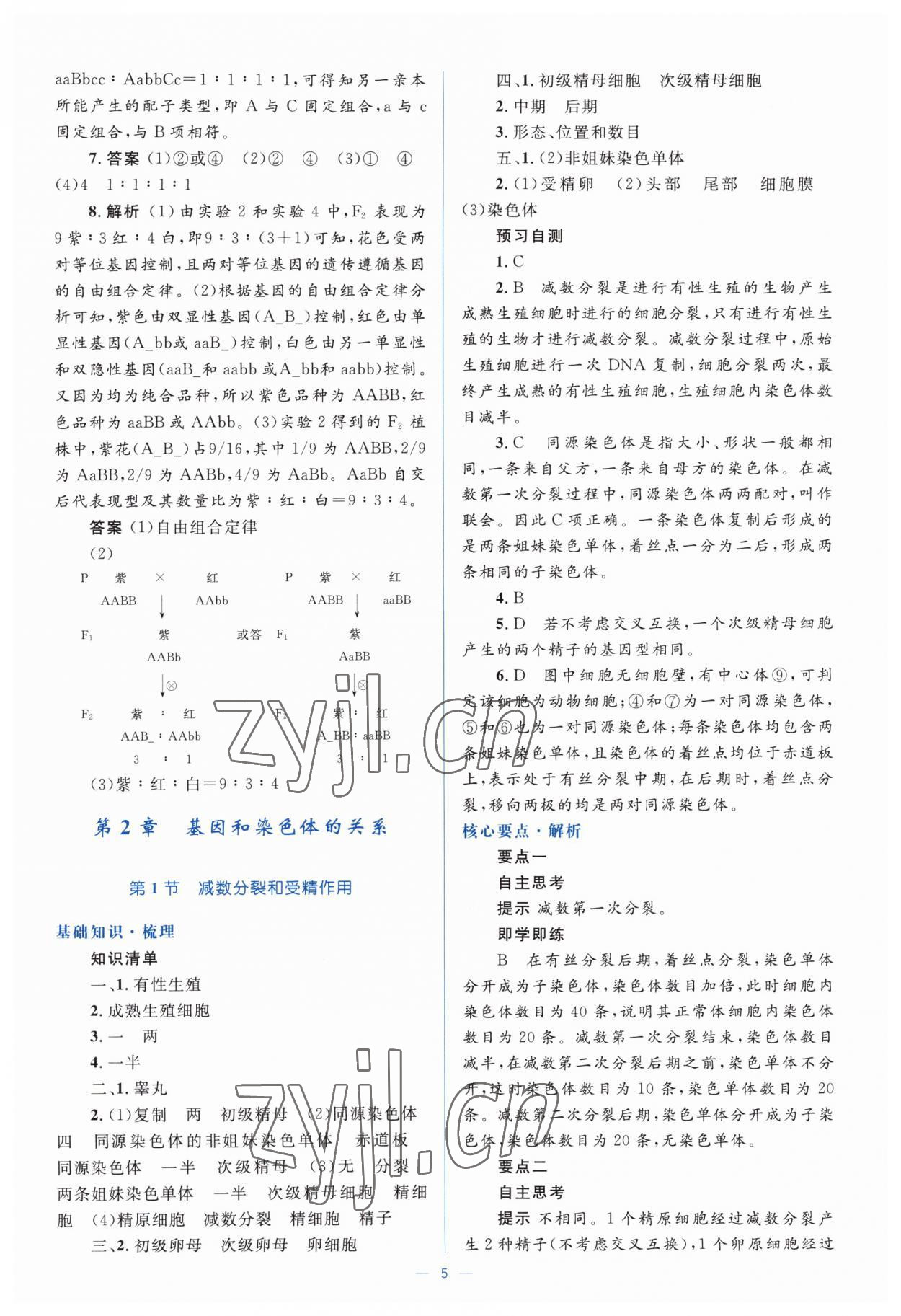 2022年人教金學(xué)典同步解析與測(cè)評(píng)學(xué)考練高中生物必修2人教版 第5頁(yè)