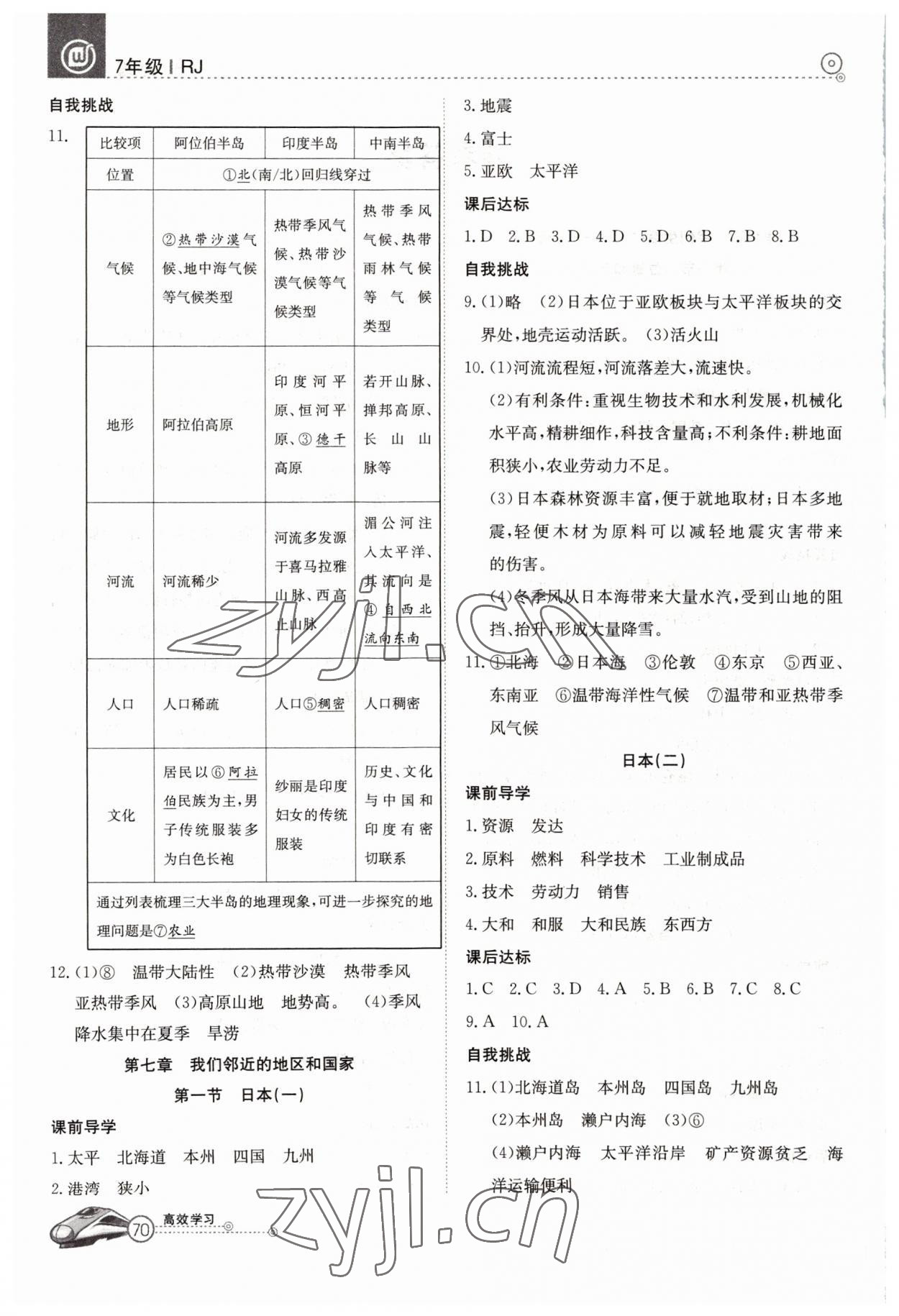 2022年高效通教材精析精練七年級地理下冊人教版 第2頁