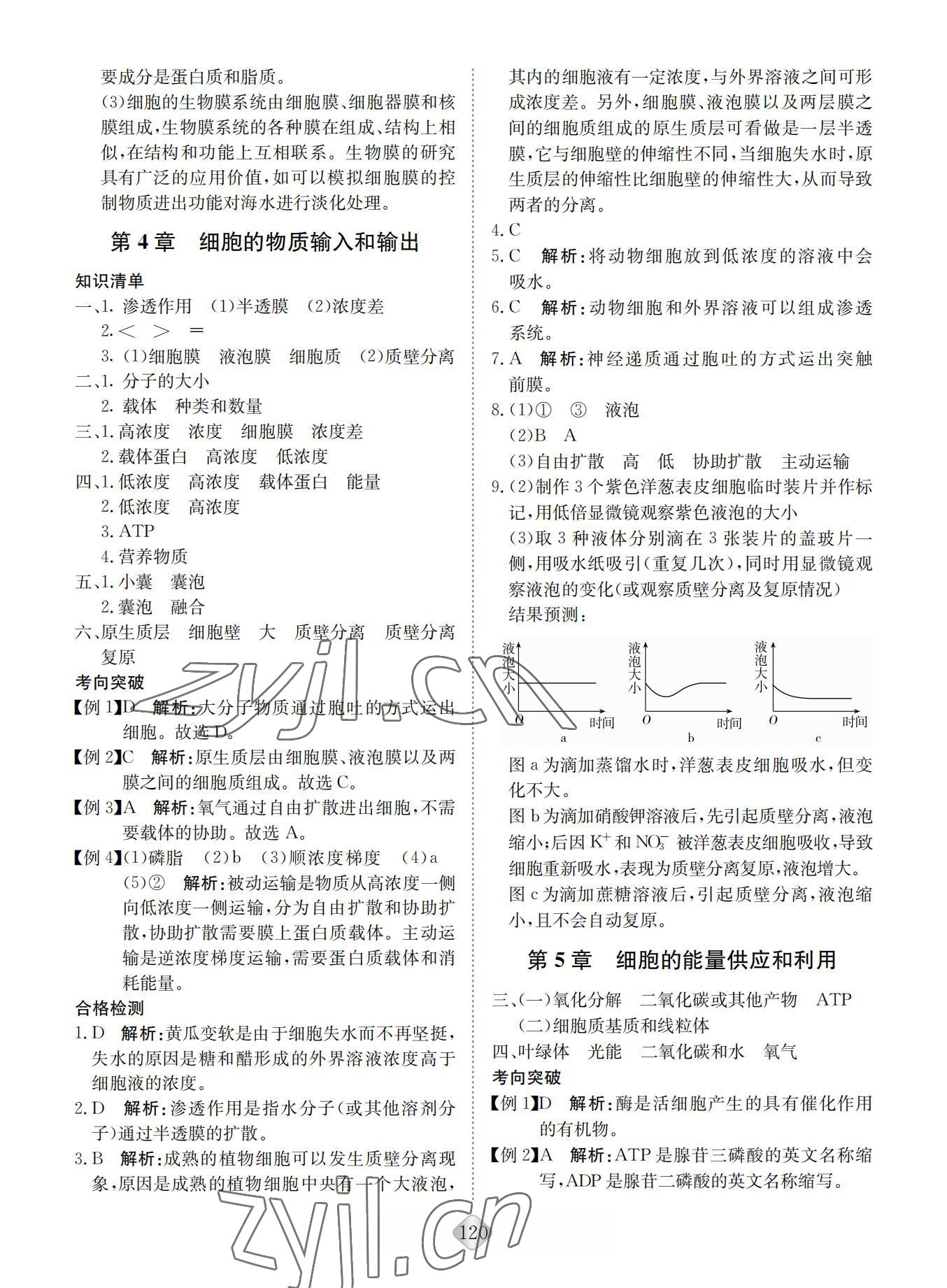 2022年湘教考苑高中學(xué)業(yè)水平考試總復(fù)習(xí)生物 參考答案第4頁