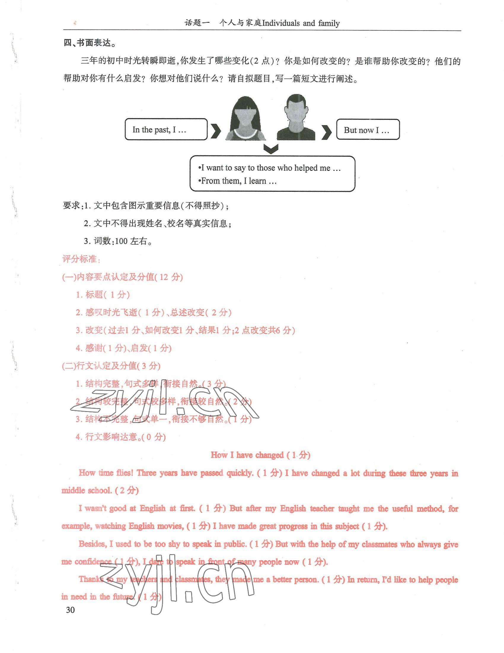 2022年指南針話題復(fù)習(xí)英語&nbsp;參考答案第30頁