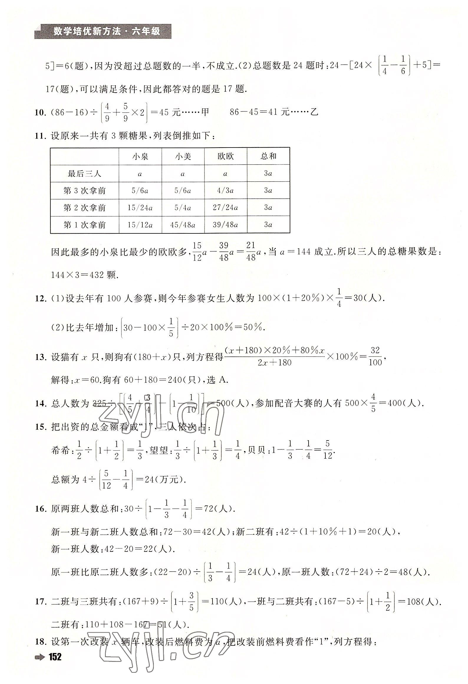 2022年培優(yōu)新方法六年級(jí)數(shù)學(xué)人教版 第6頁