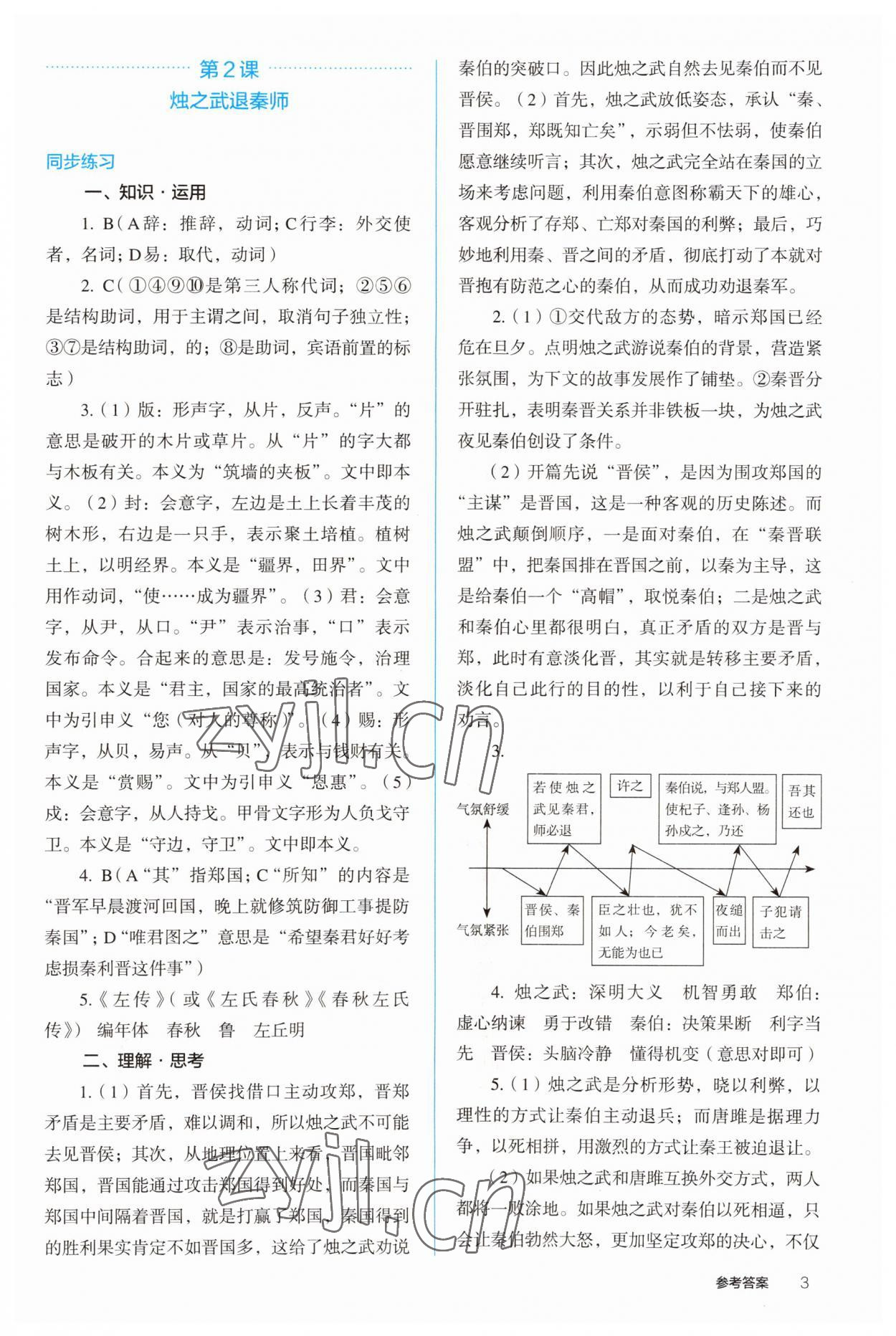 2022年人教金學(xué)典同步解析與測(cè)評(píng)高中語文下冊(cè)人教版 參考答案第3頁