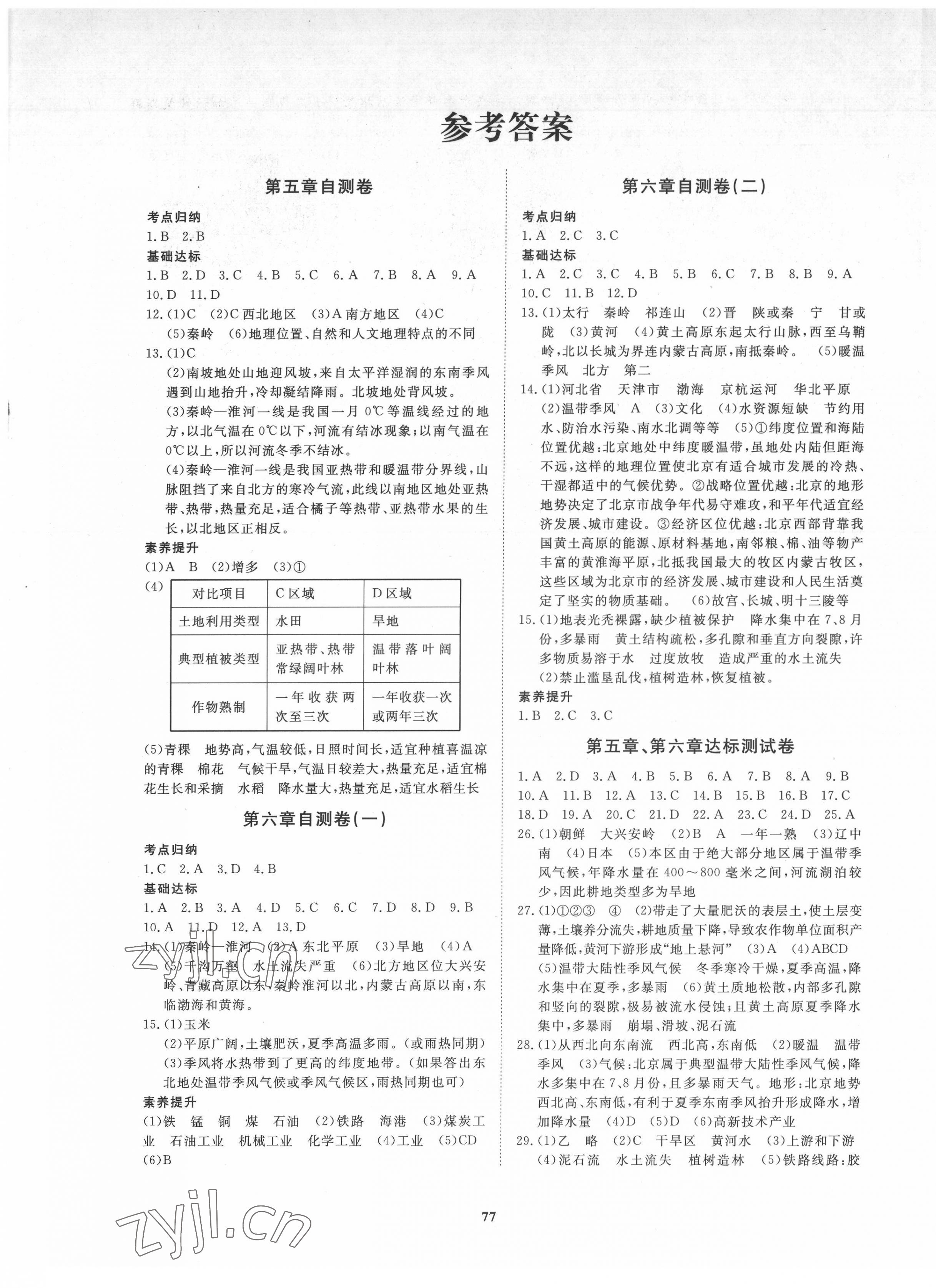 2022年新課程同步練習(xí)冊配套測試卷七年級地理下冊魯教版54制 第1頁