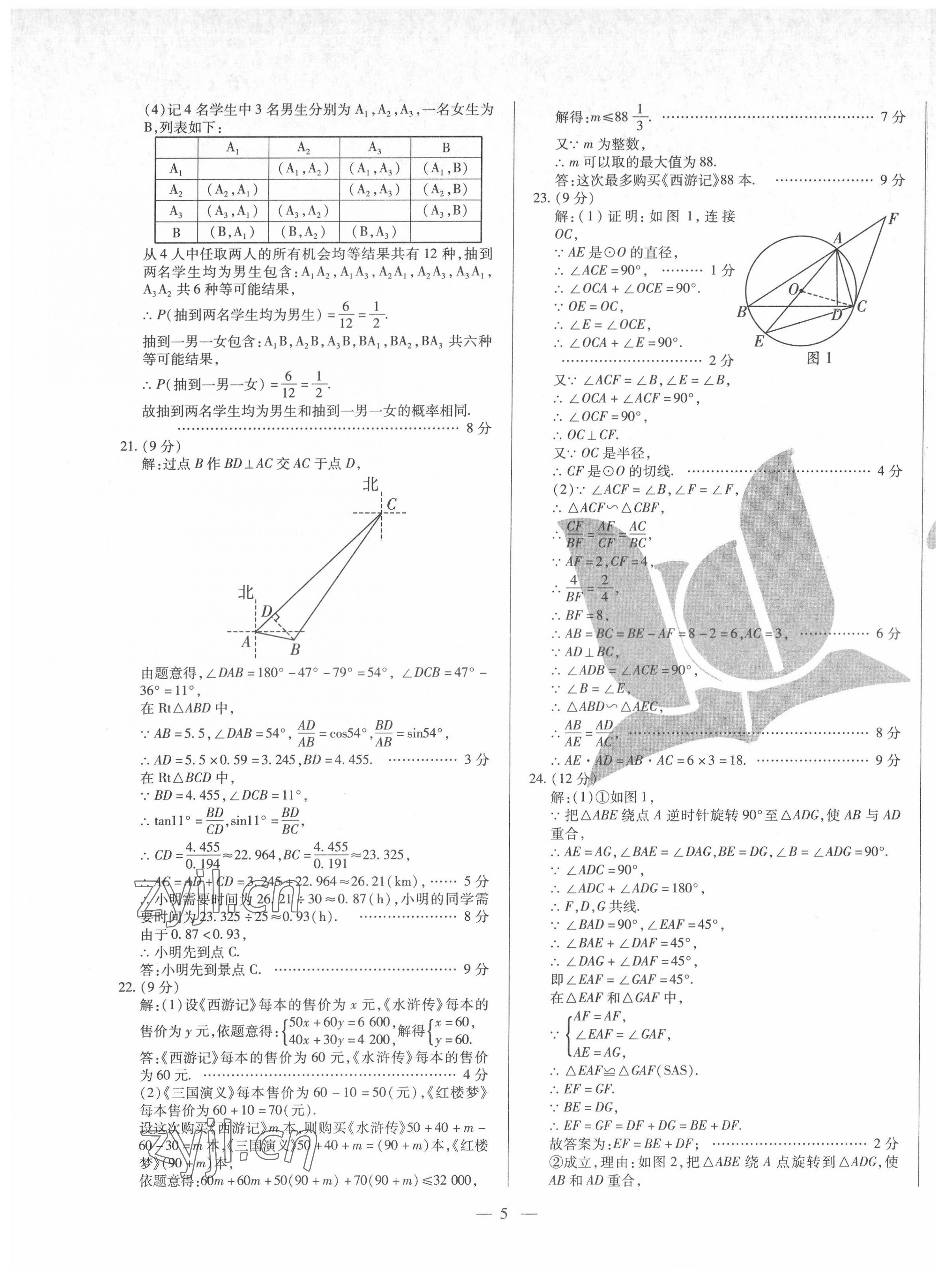 2022年煙臺初中學業水平測試模擬卷8套數學 第5頁