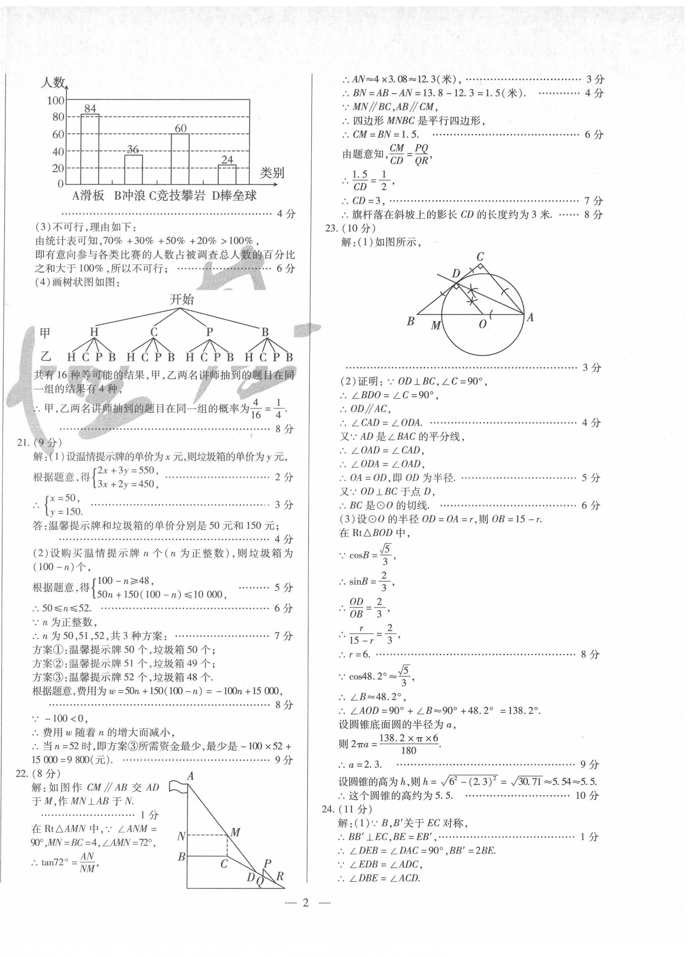 2022年煙臺(tái)初中學(xué)業(yè)水平測(cè)試模擬卷8套數(shù)學(xué) 第2頁