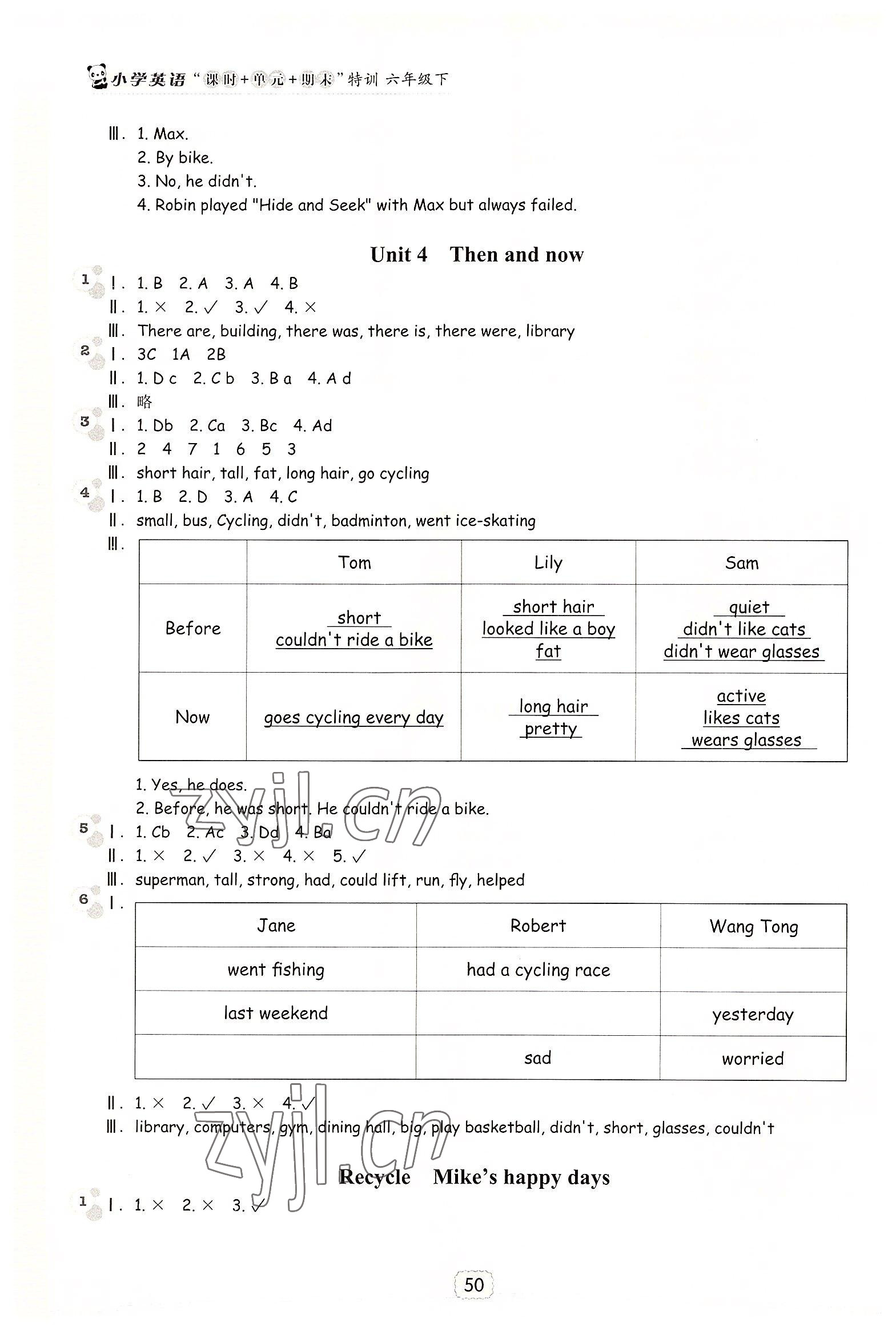 2022年課時(shí)加單元加期末特訓(xùn)六年級(jí)英語(yǔ)下冊(cè)人教版 參考答案第3頁(yè)