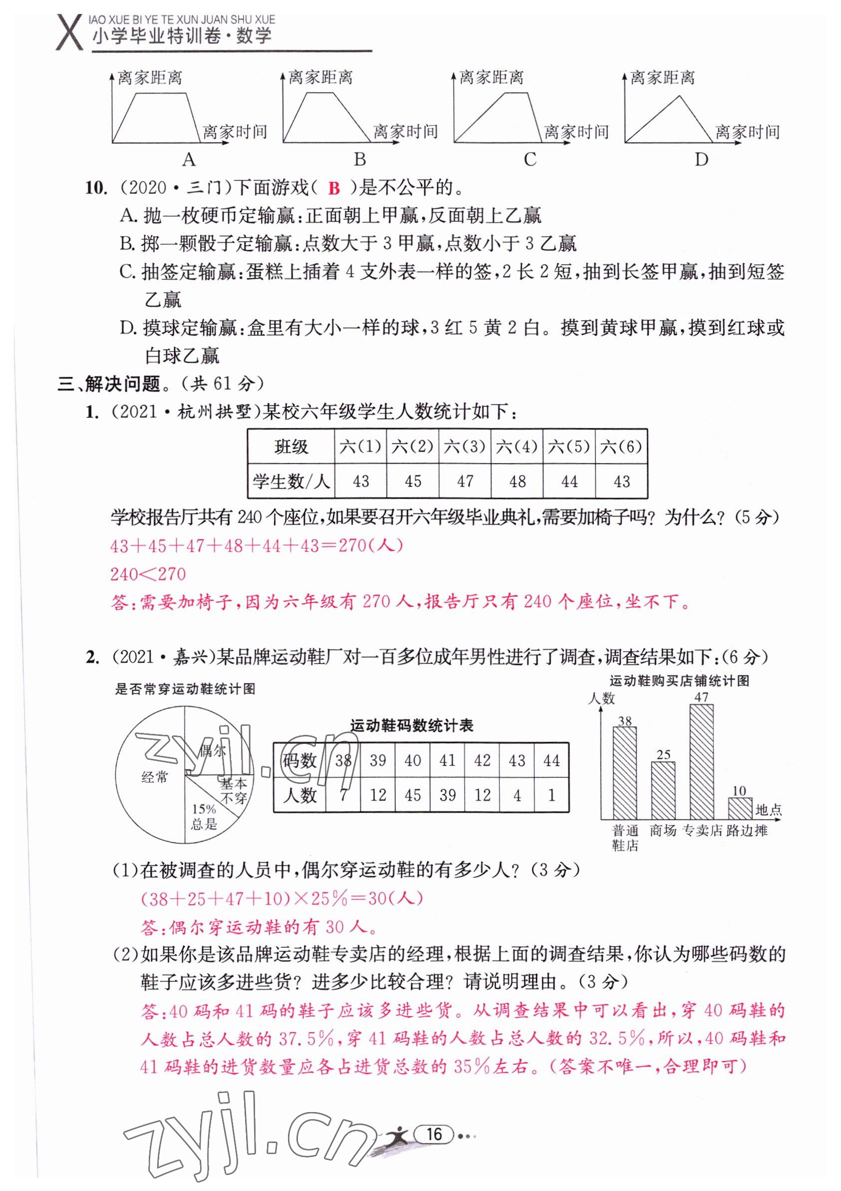 2022年小學(xué)畢業(yè)特訓(xùn)卷六年級數(shù)學(xué)溫州專版 第16頁