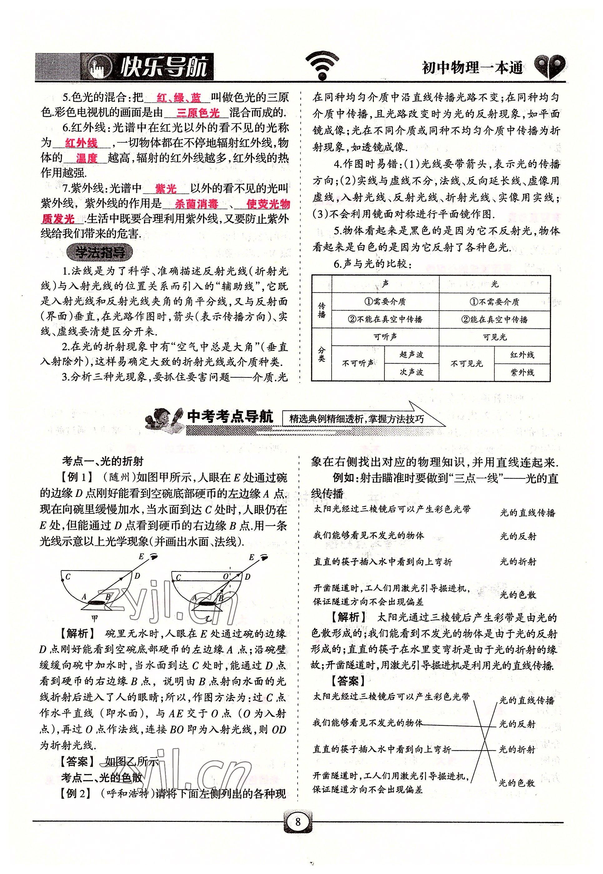 2022年快乐导航九年级物理全一册人教版&nbsp;参考答案第8页