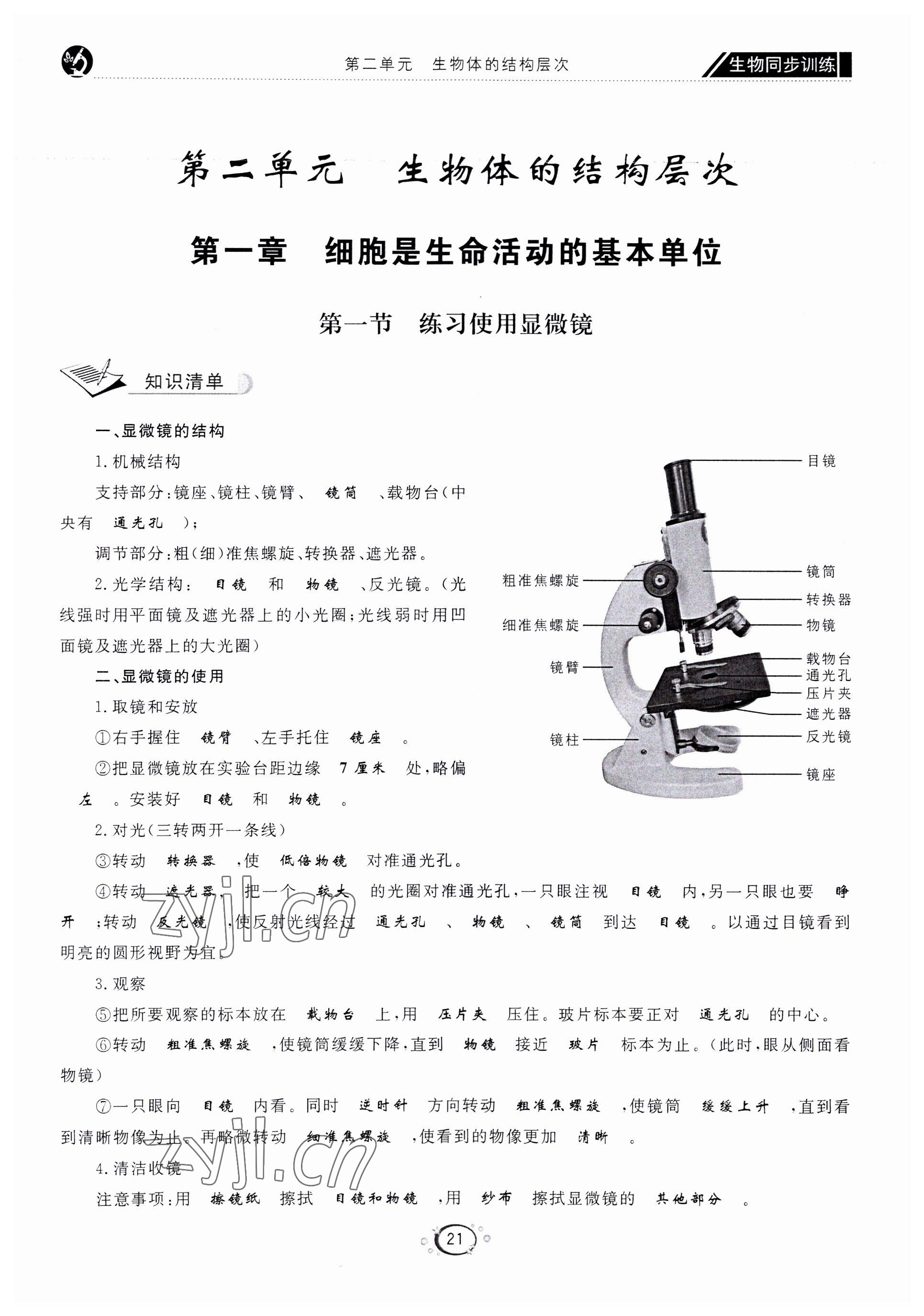 2022年好好學(xué)習(xí)同步訓(xùn)練七年級生物上冊人教版 第24頁