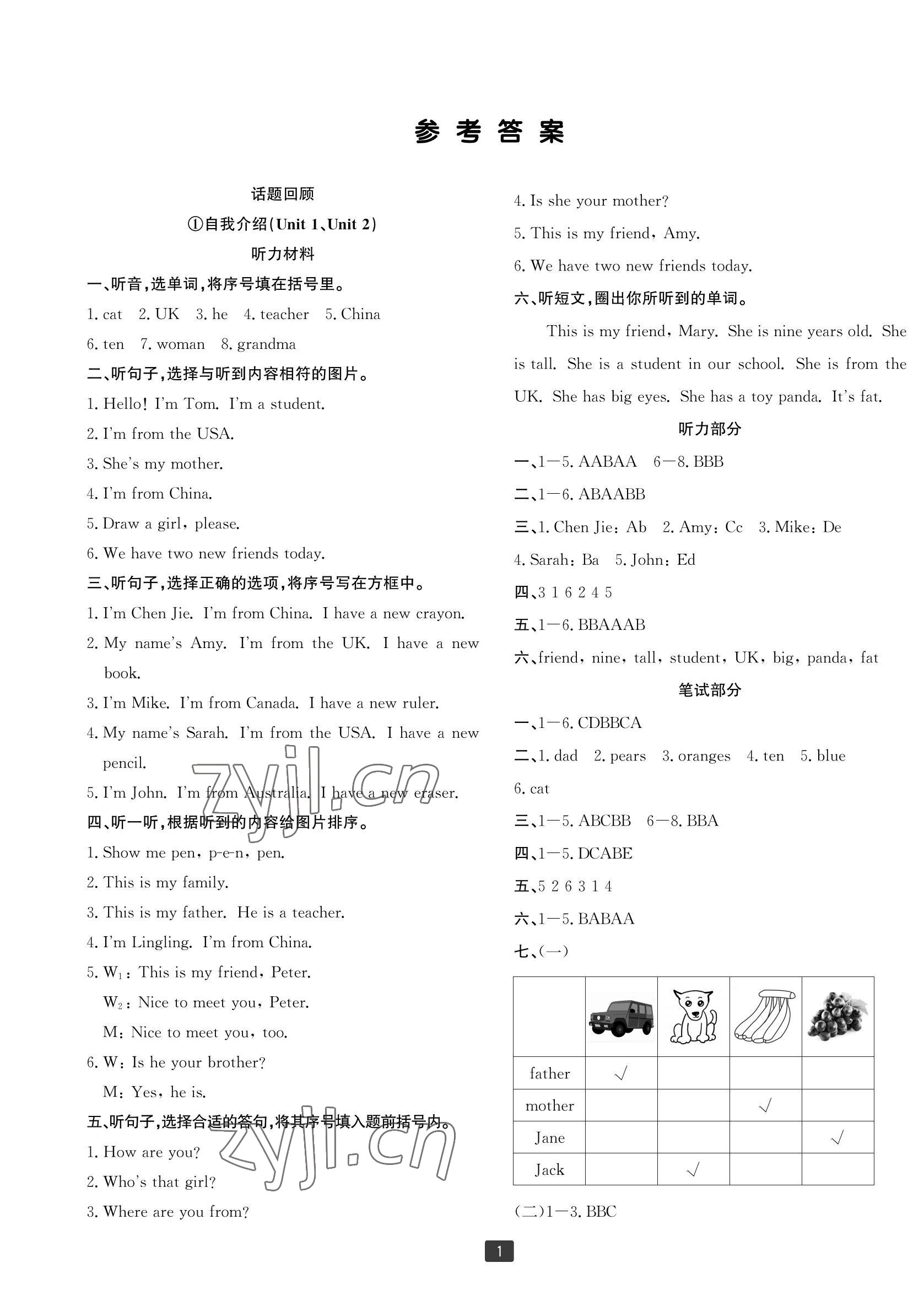 2022年浙江新期末三年級(jí)英語(yǔ)下冊(cè)人教版寧波專版 參考答案第1頁(yè)