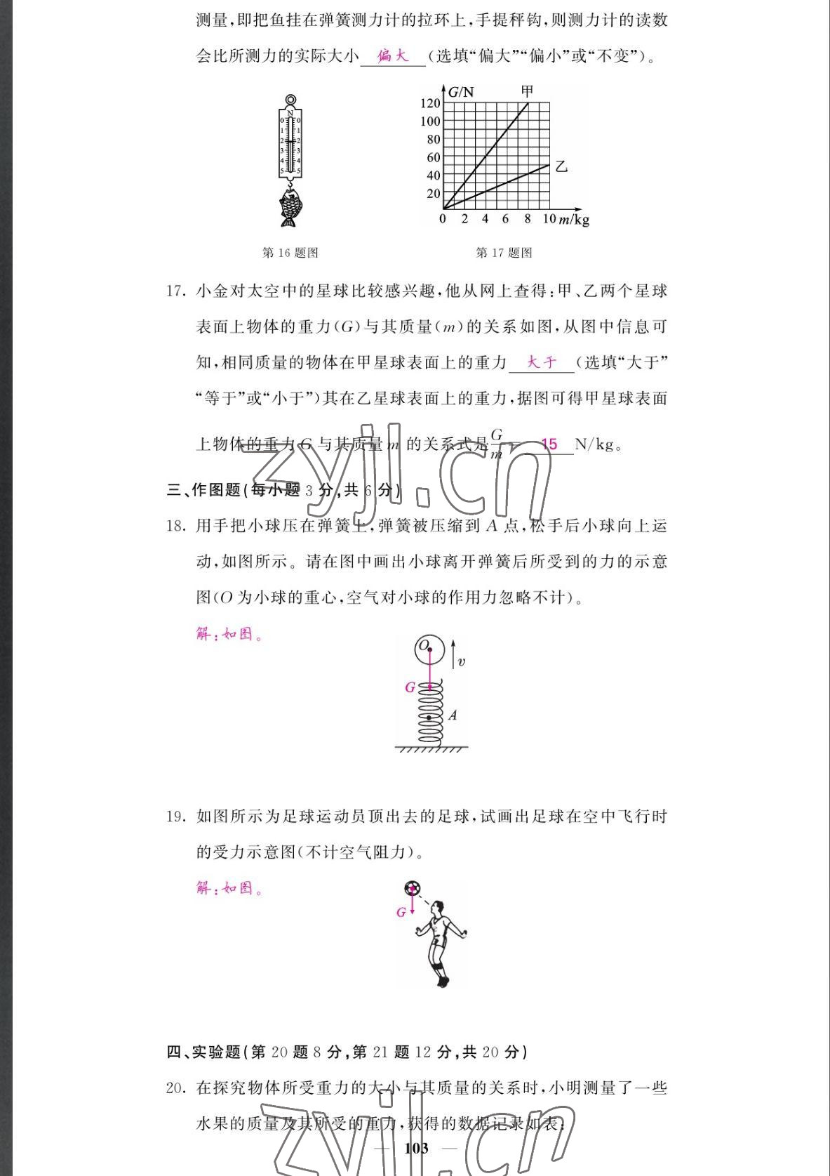 2022年課堂點睛八年級物理下冊人教版湖南專版 參考答案第4頁