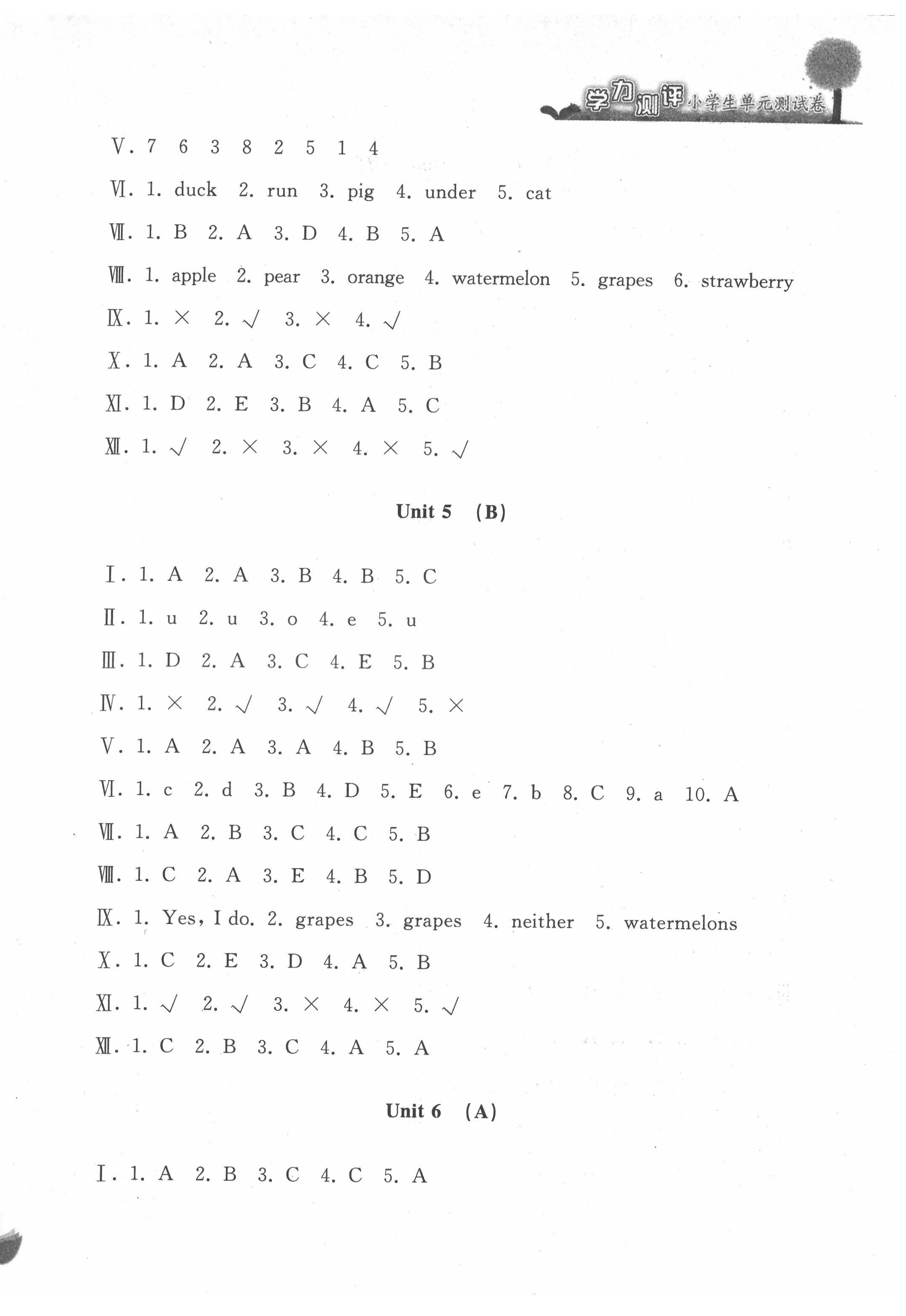 2022年學(xué)力測(cè)評(píng)小學(xué)生單元測(cè)試卷三年級(jí)英語(yǔ)下冊(cè)人教版 第8頁(yè)