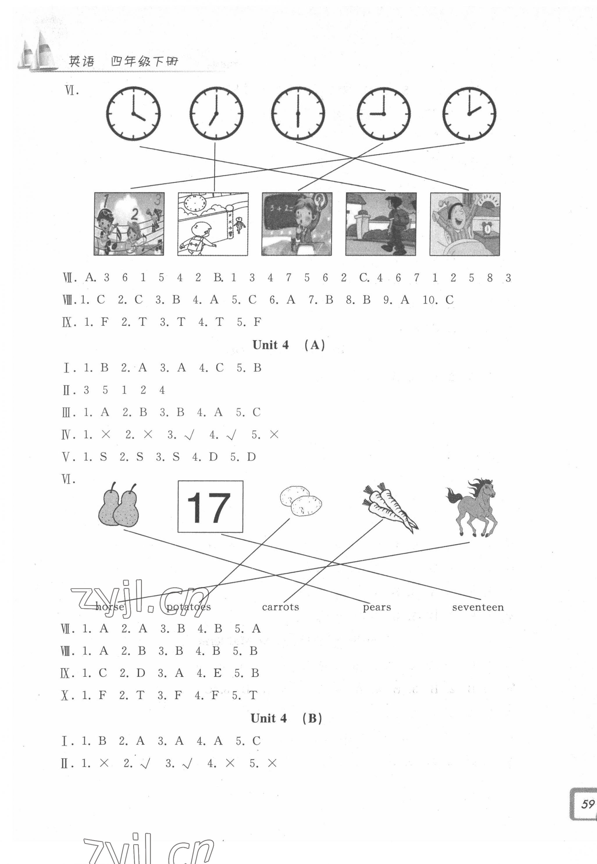 2022年學(xué)力測(cè)評(píng)小學(xué)生單元測(cè)試卷四年級(jí)英語(yǔ)下冊(cè)人教版 第5頁(yè)