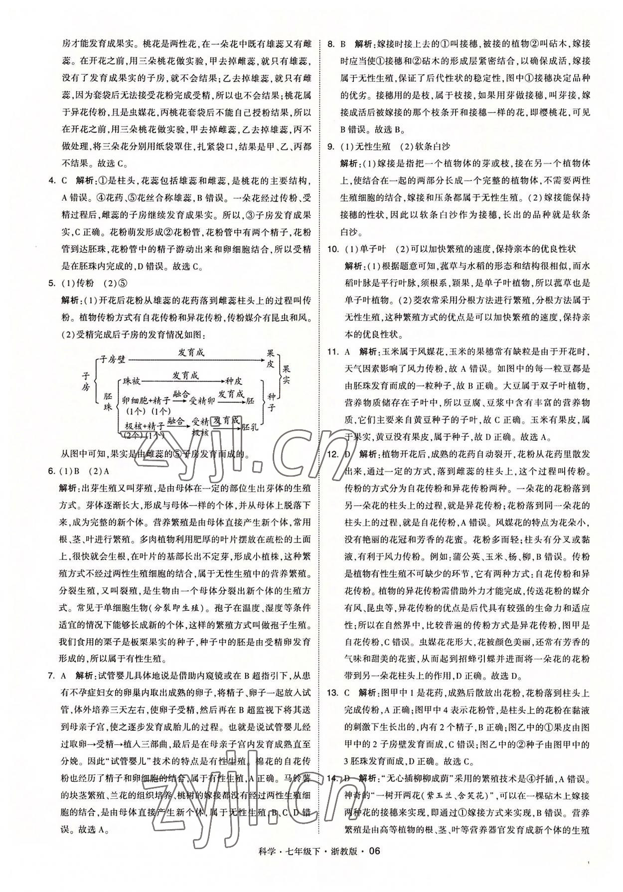 2022年經(jīng)綸學(xué)典學(xué)霸七年級科學(xué)下冊浙教版 參考答案第6頁