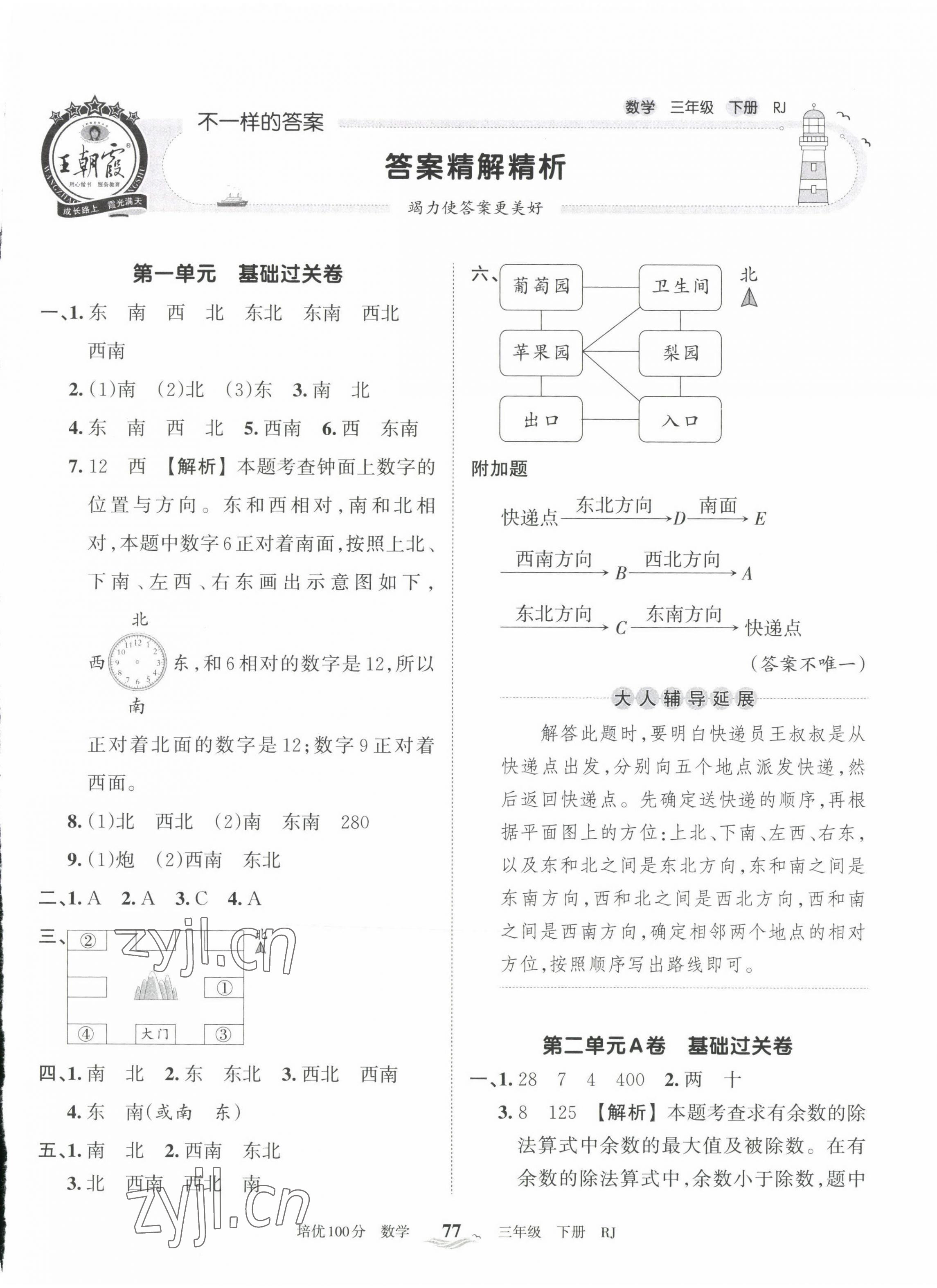 2022年王朝霞培優(yōu)100分三年級(jí)數(shù)學(xué)下冊(cè)人教版 第1頁(yè)