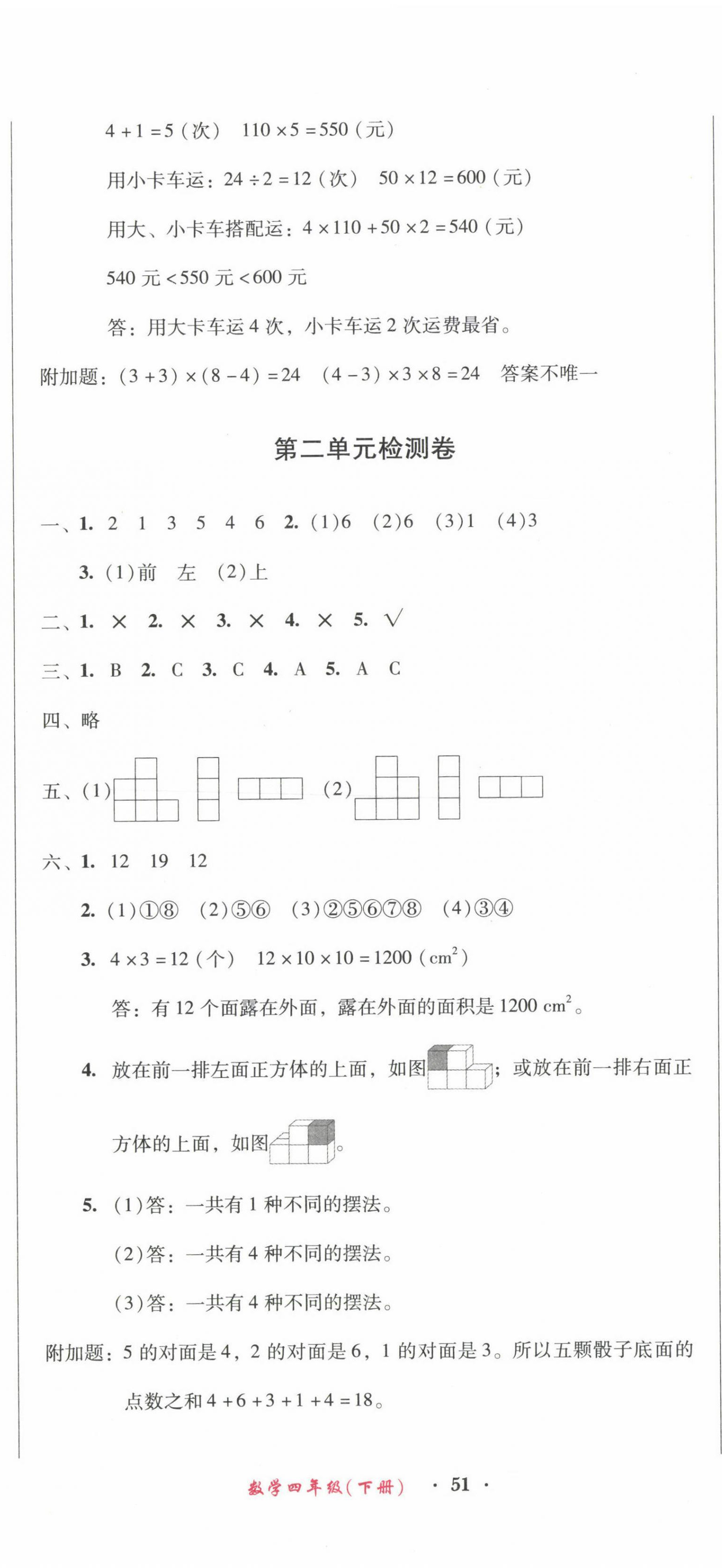 2022年一線名師奪冠王檢測(cè)卷四年級(jí)數(shù)學(xué)下冊(cè)人教版 第2頁